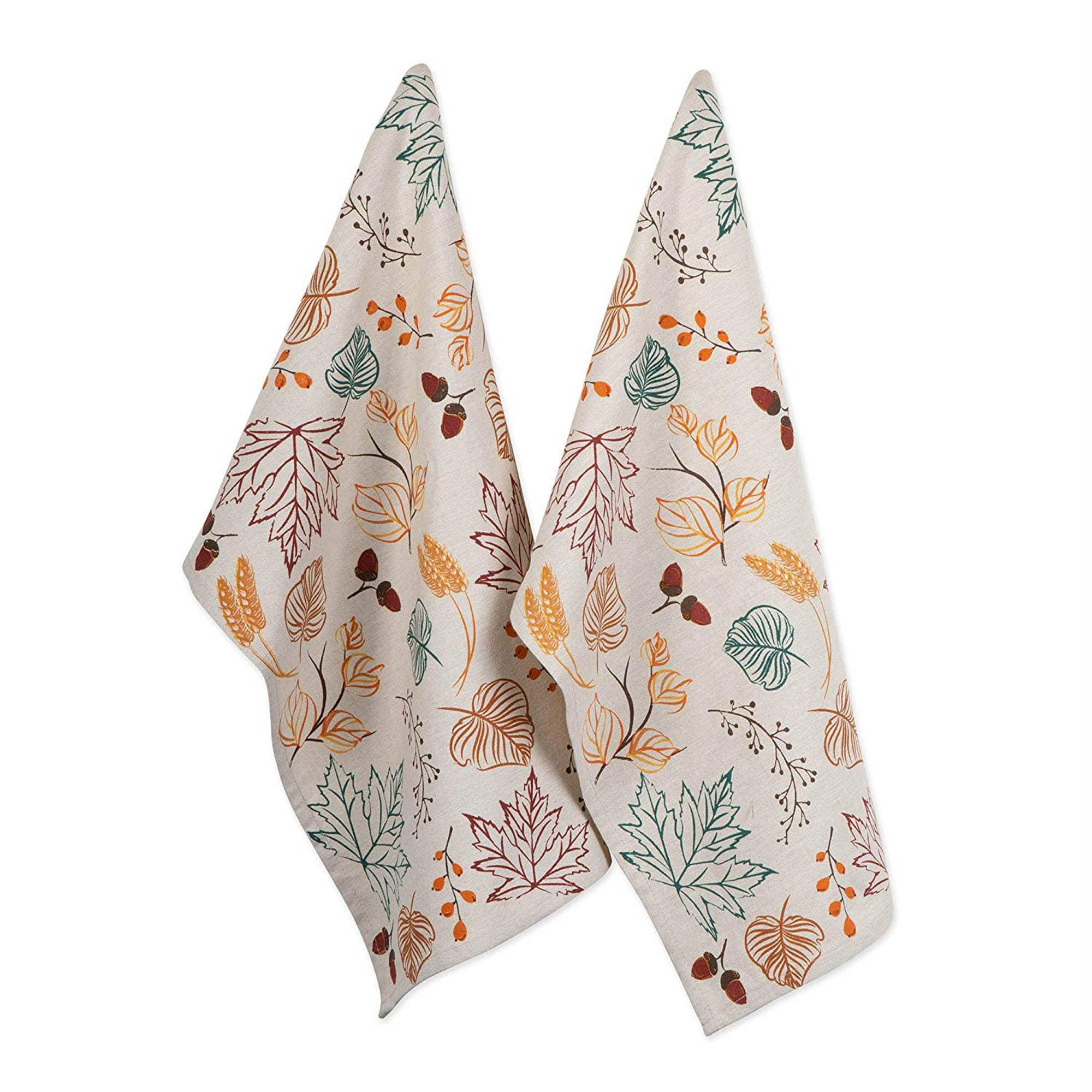 DII&#xAE; Autumn Leaves Printed Dishtowel Set