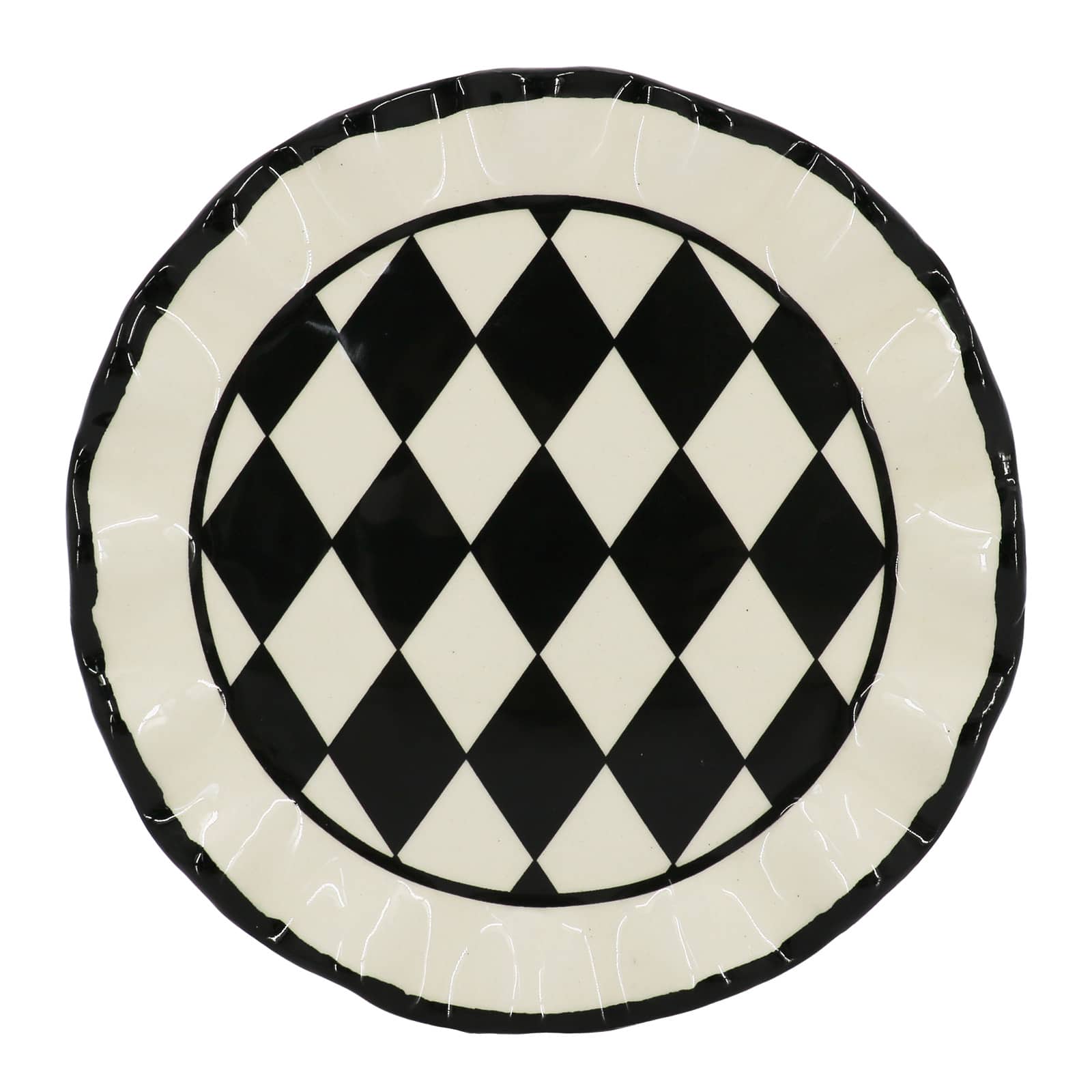 5.5&#x22; Black &#x26; White Diamond Print Cake Stand by Ashland&#xAE;