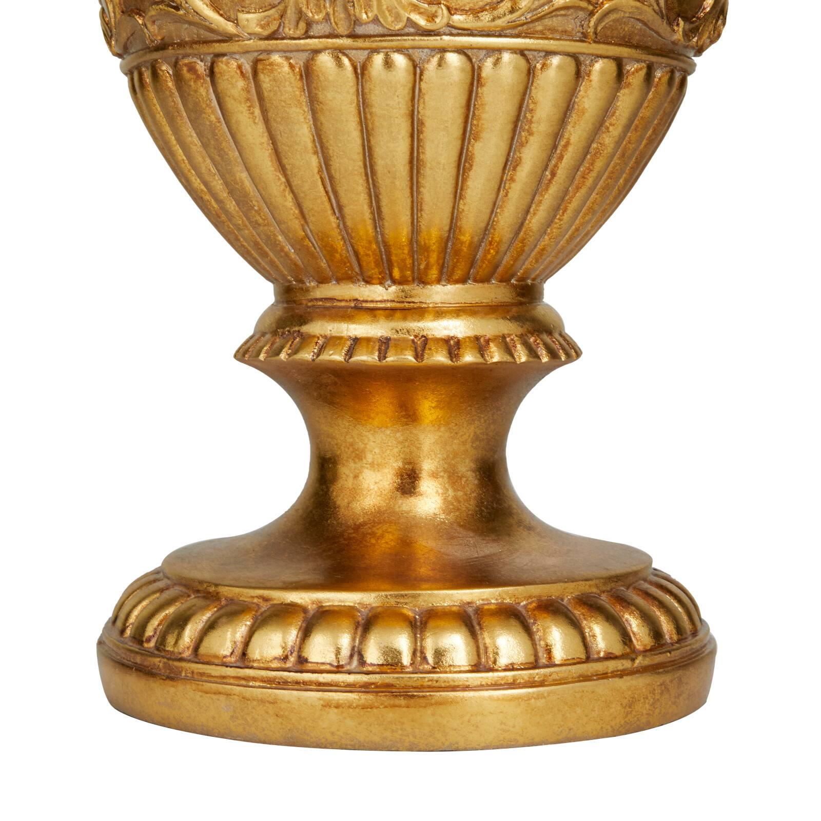 Gold Polystone Traditional Vase, 8" x 8" x 8"