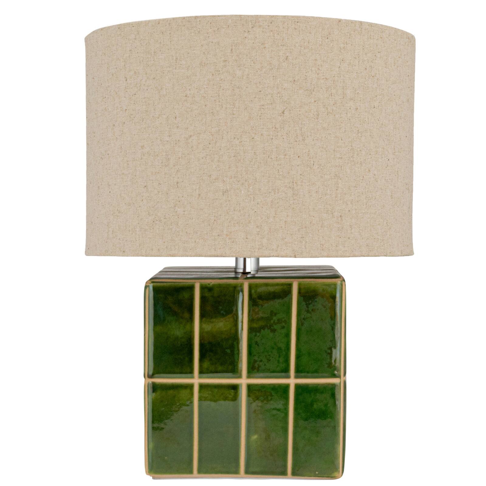 Hello Honey&#xAE; 15&#x22; Green &#x26; White Ceramic Table Lamp