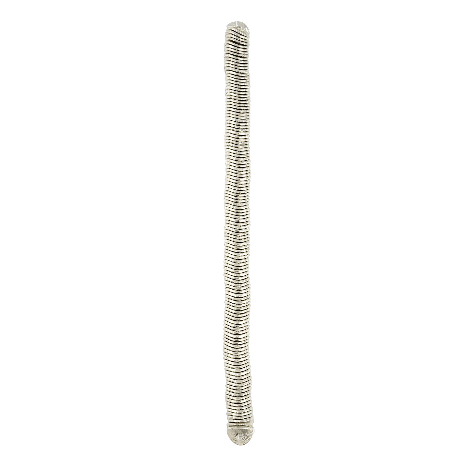 Perles en forme de disque ondul&#xE9; en m&#xE9;tal couleur rhodium de Bead Landing, 8&#xA0;mm
