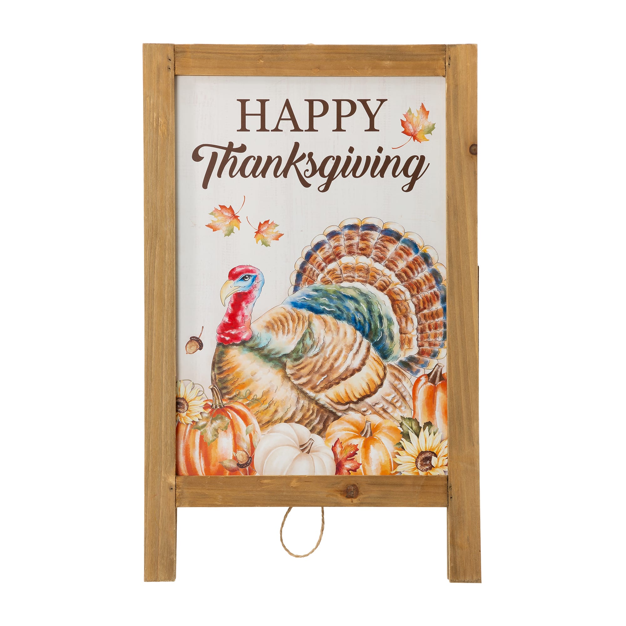 Glitzhome&#xAE; 24&#x22; Thanksgiving Turkey Easel Porch Sign