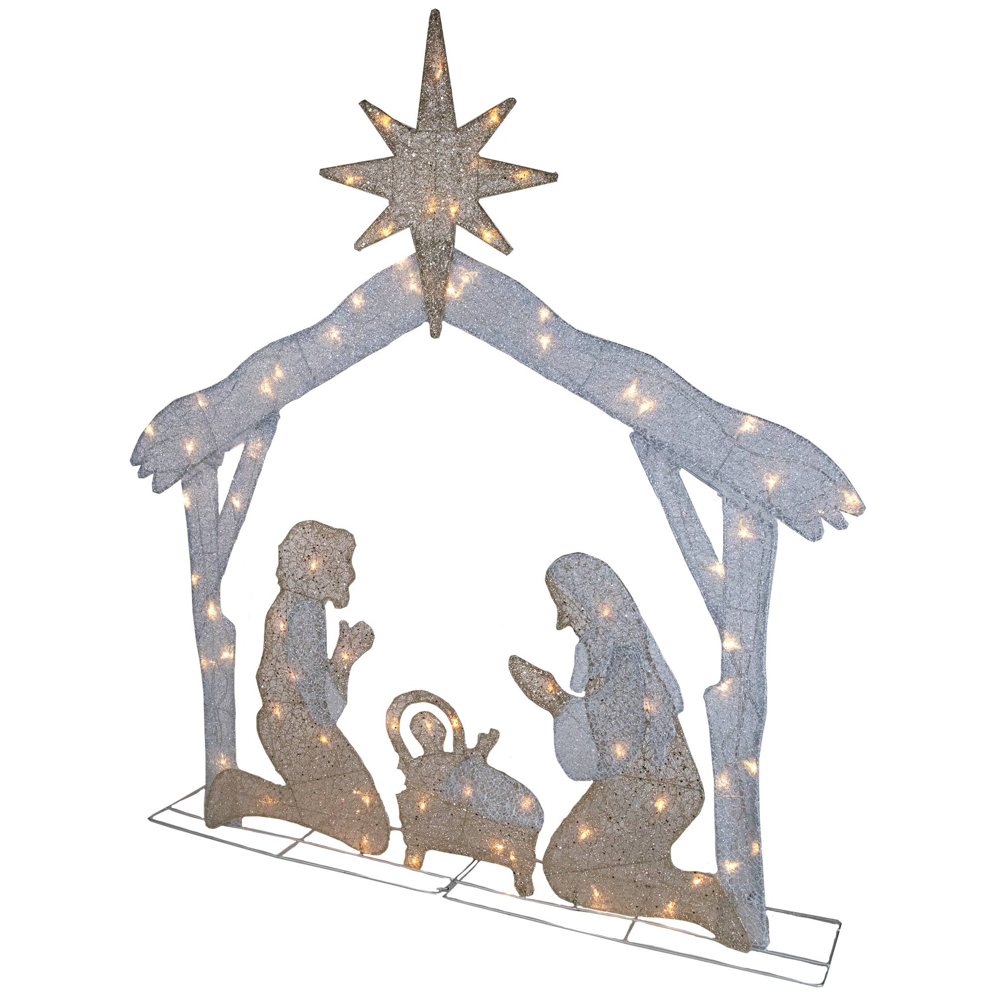 4ft. LED Holy Family Nativity Scene Outdoor Christmas Decoration