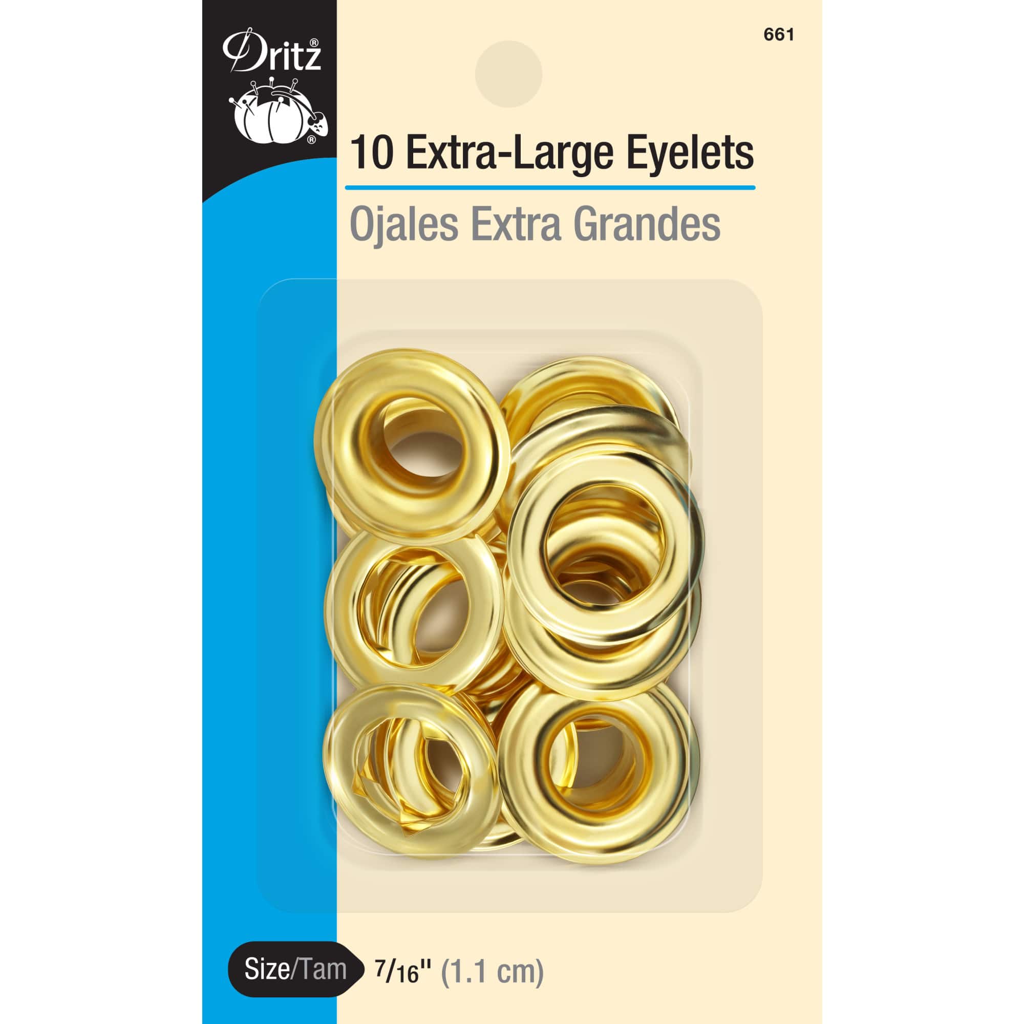 Dritz&#xAE; 7/16&#x27;&#x27; Brass Extra-Large Eyelets, 10 Sets