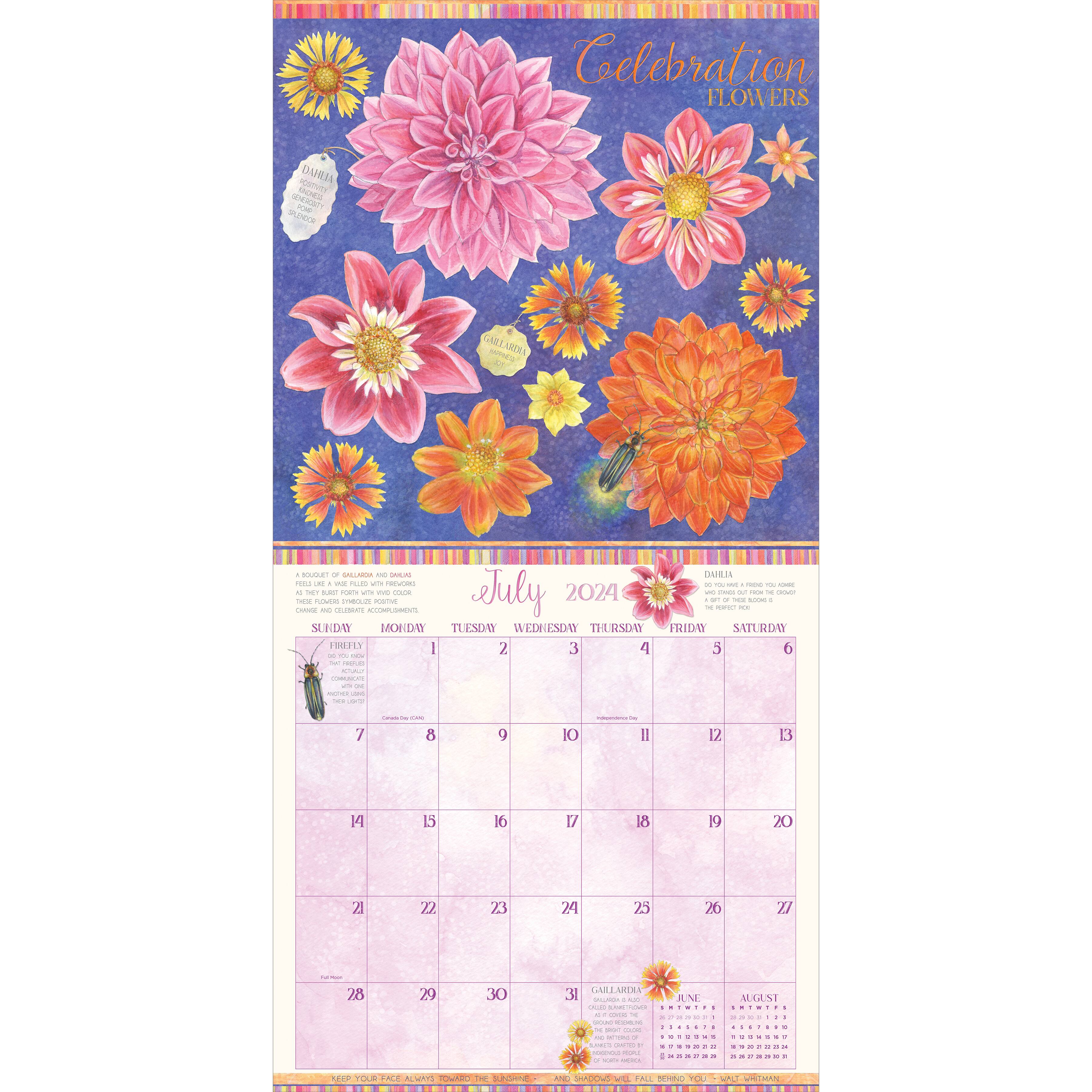 TF Publishing 2024 The Language of Flowers Wall Calendar