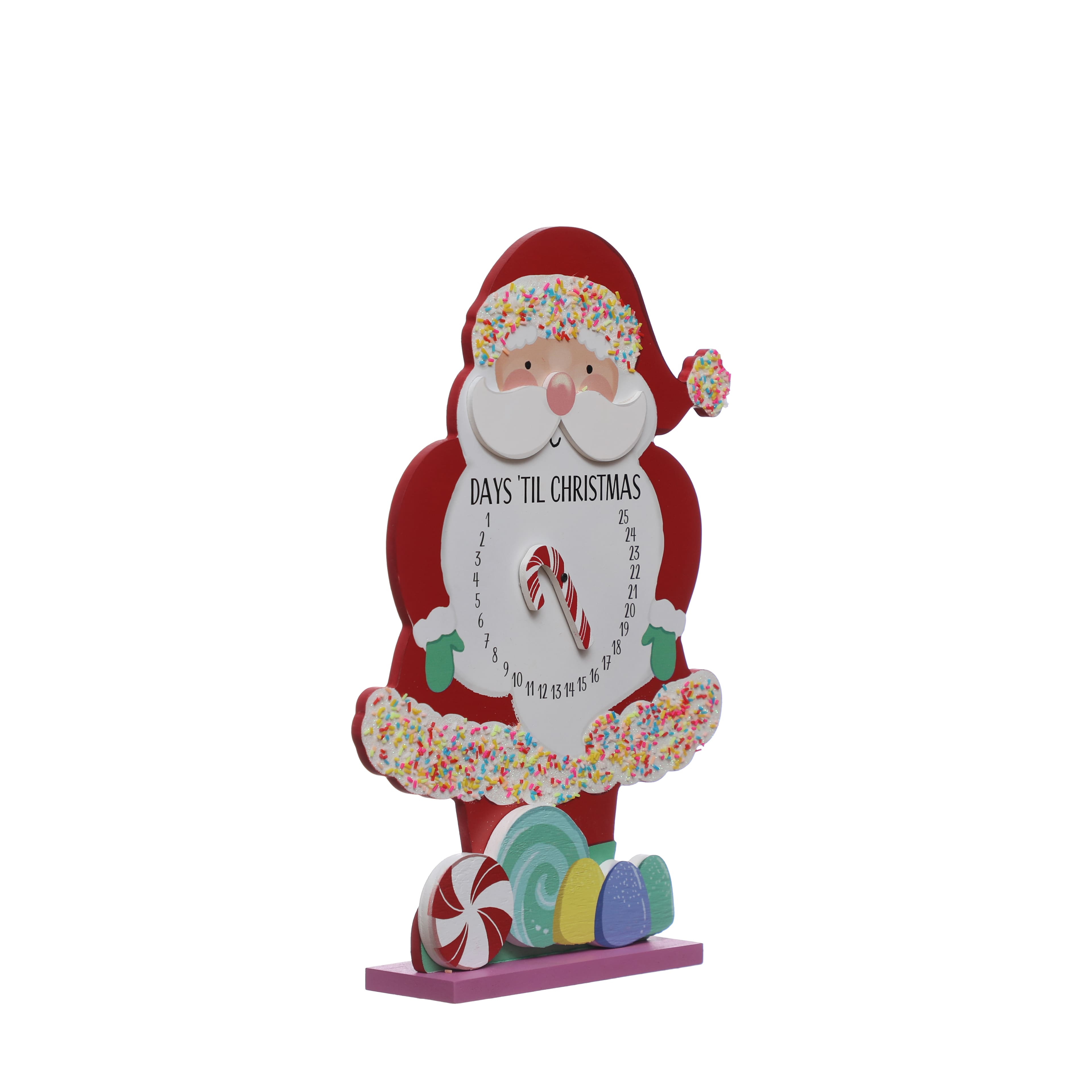 D&#xE9;coration de table avec p&#xE8;re No&#xEB;l et compte &#xE0; rebours de 31,7&#xA0;cm Boutique de d&#xE9;corations d&#x2019;Ashland