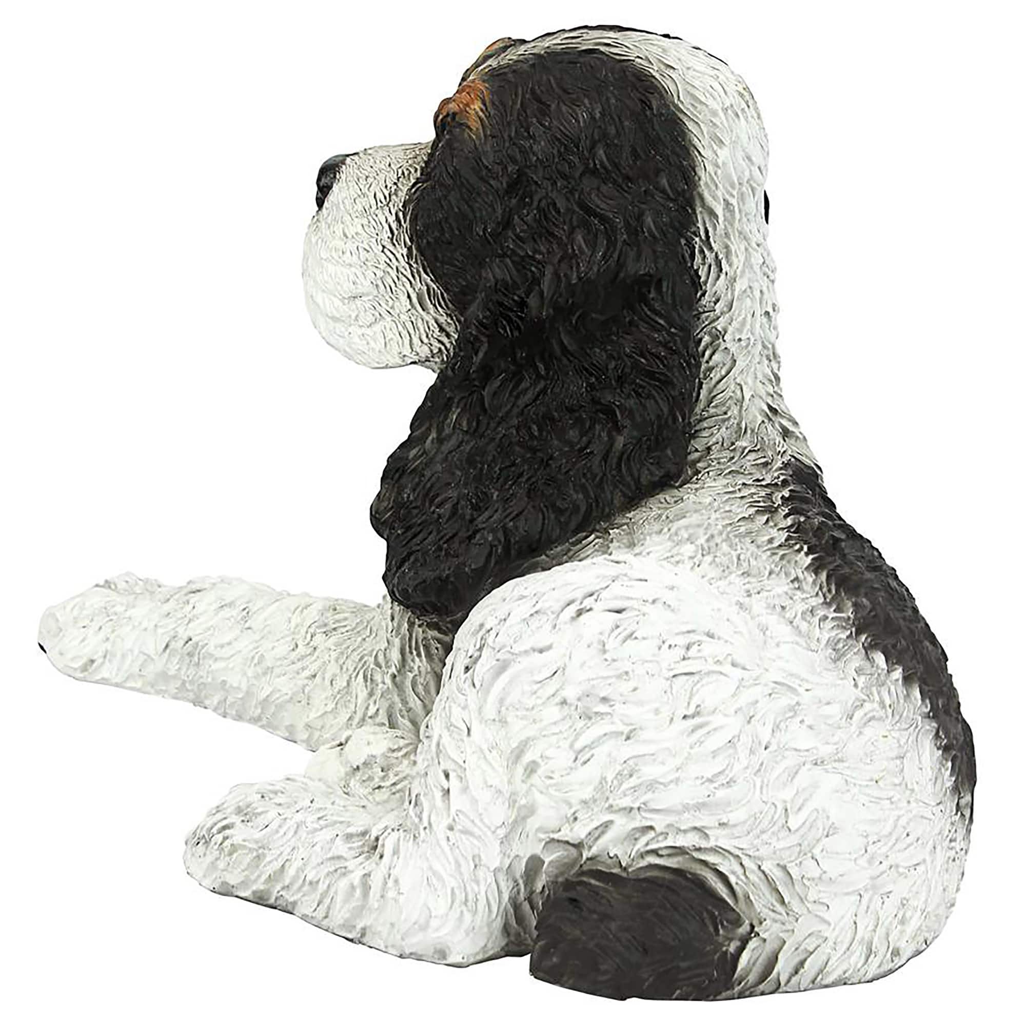 Design Toscano 10&#x22; Black &#x26; White Cocker Spaniel Puppy Dog Statue