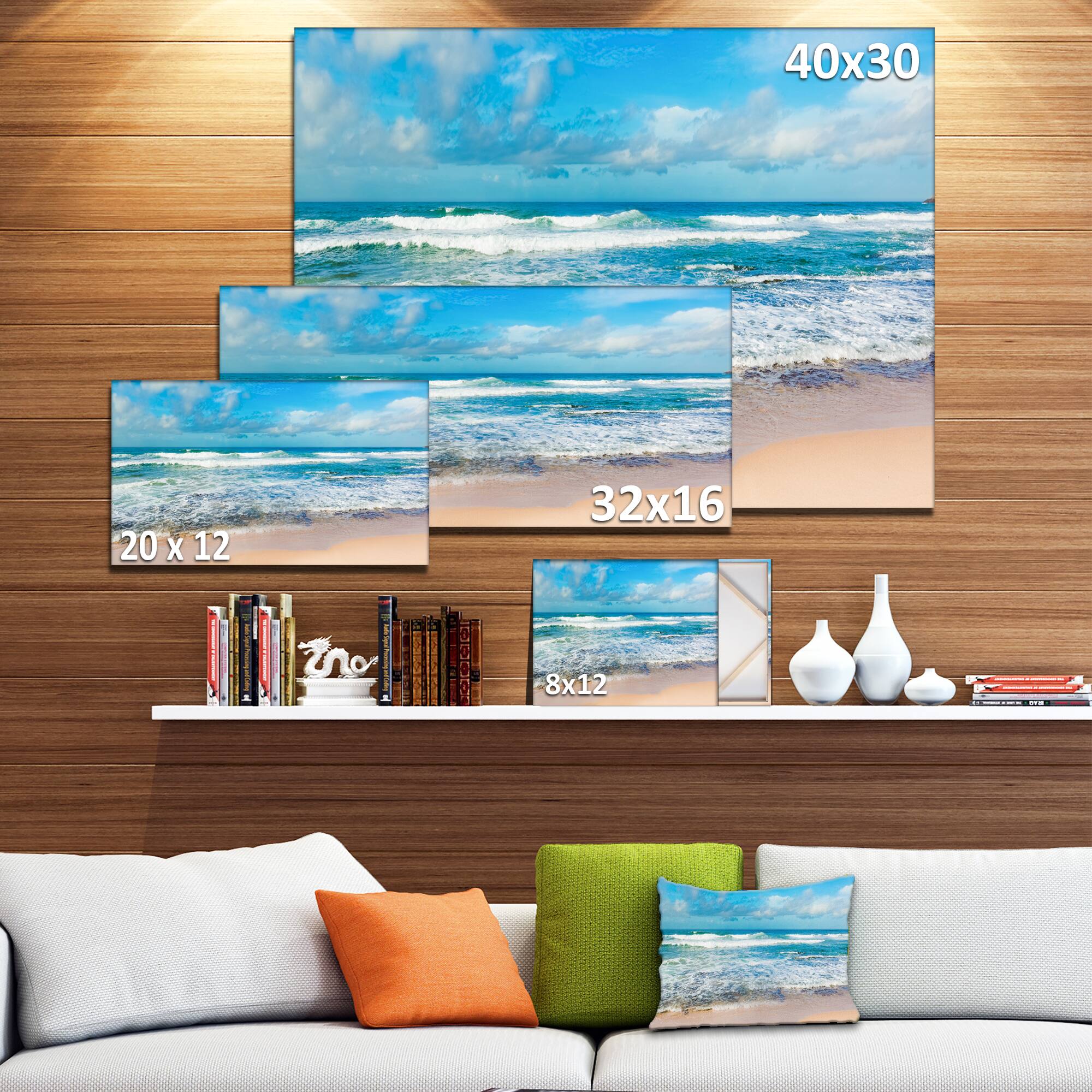 Designart - Indian Ocean Panoramic View - Extra Large Seashore Canvas Art
