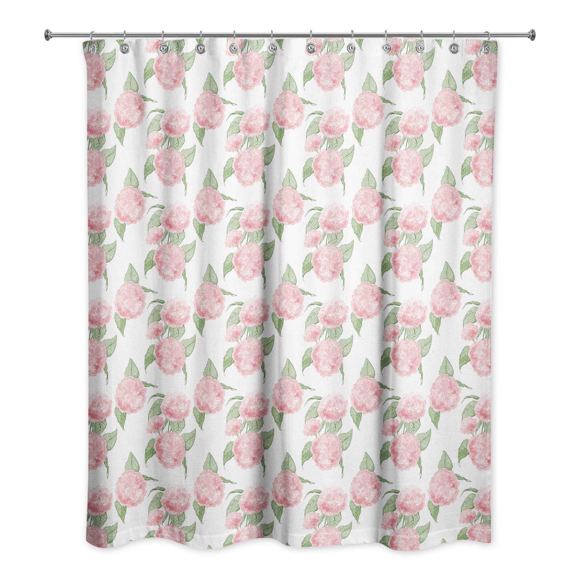 Pink Hydrangea Pattern 71&#x22; x 74&#x22; Shower Curtain