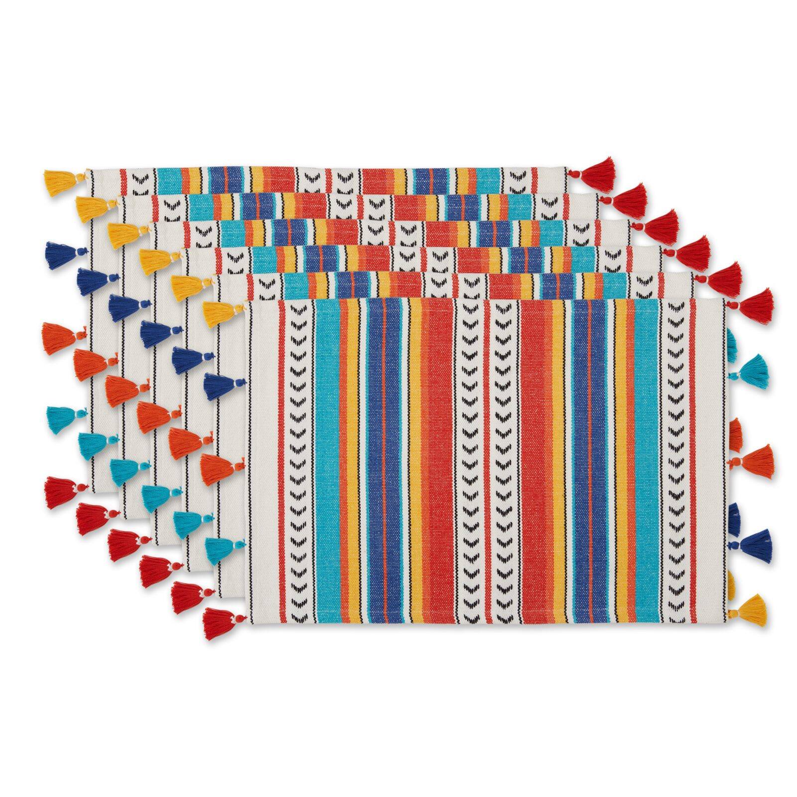 DII® Picante Stripe Tassel Placemats, 6ct.