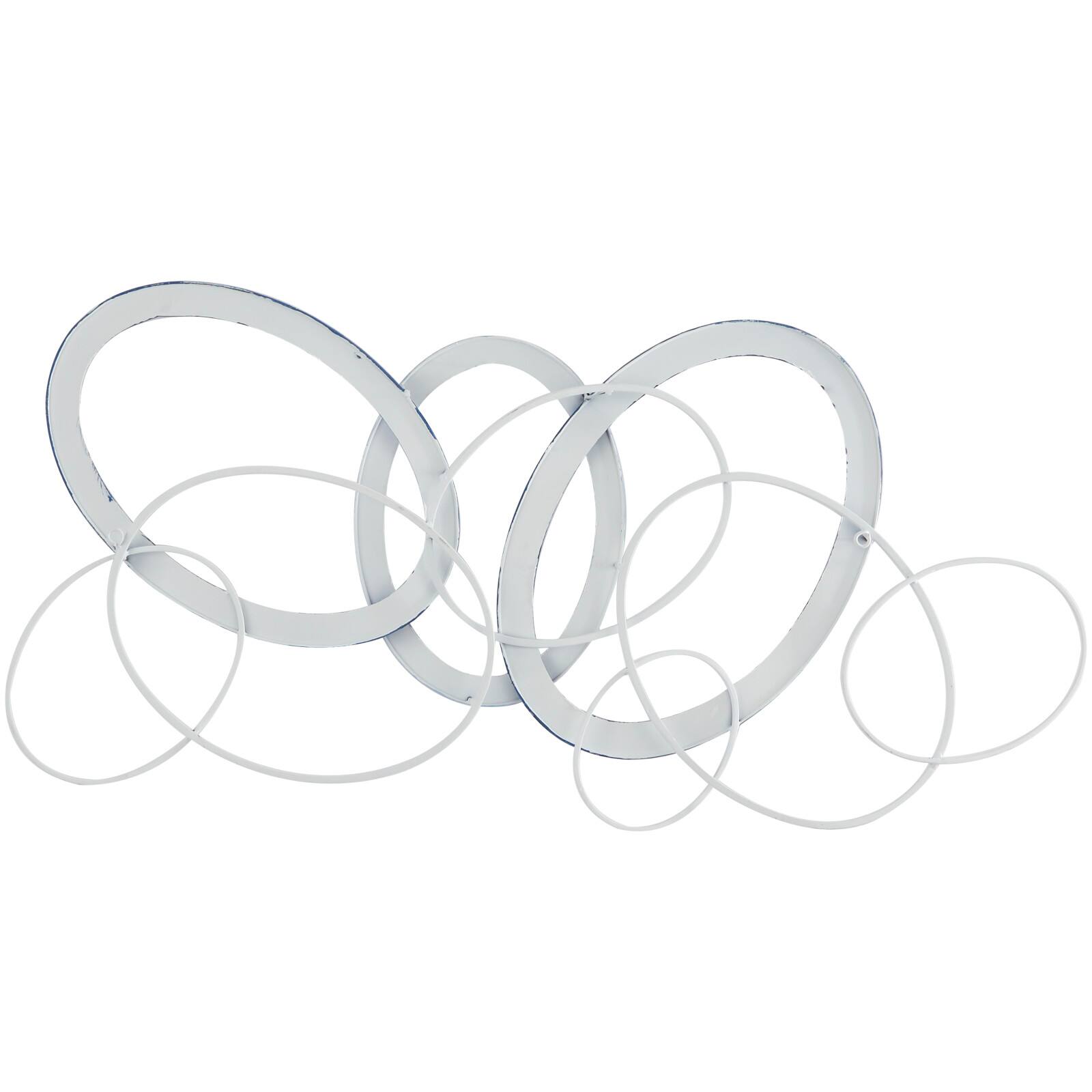 CosmoLiving by Cosmopolitan Blue Metal Overlapping Oval Geometric Wall Decor 43" x 2" x 22"