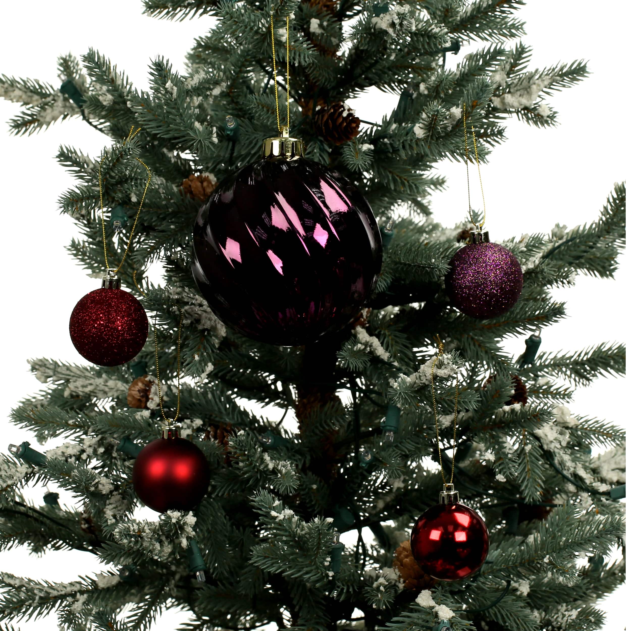 44 Pack 44mm &#x26; 120mm Dark Red Shatterproof Ball Ornaments by Ashland&#xAE;