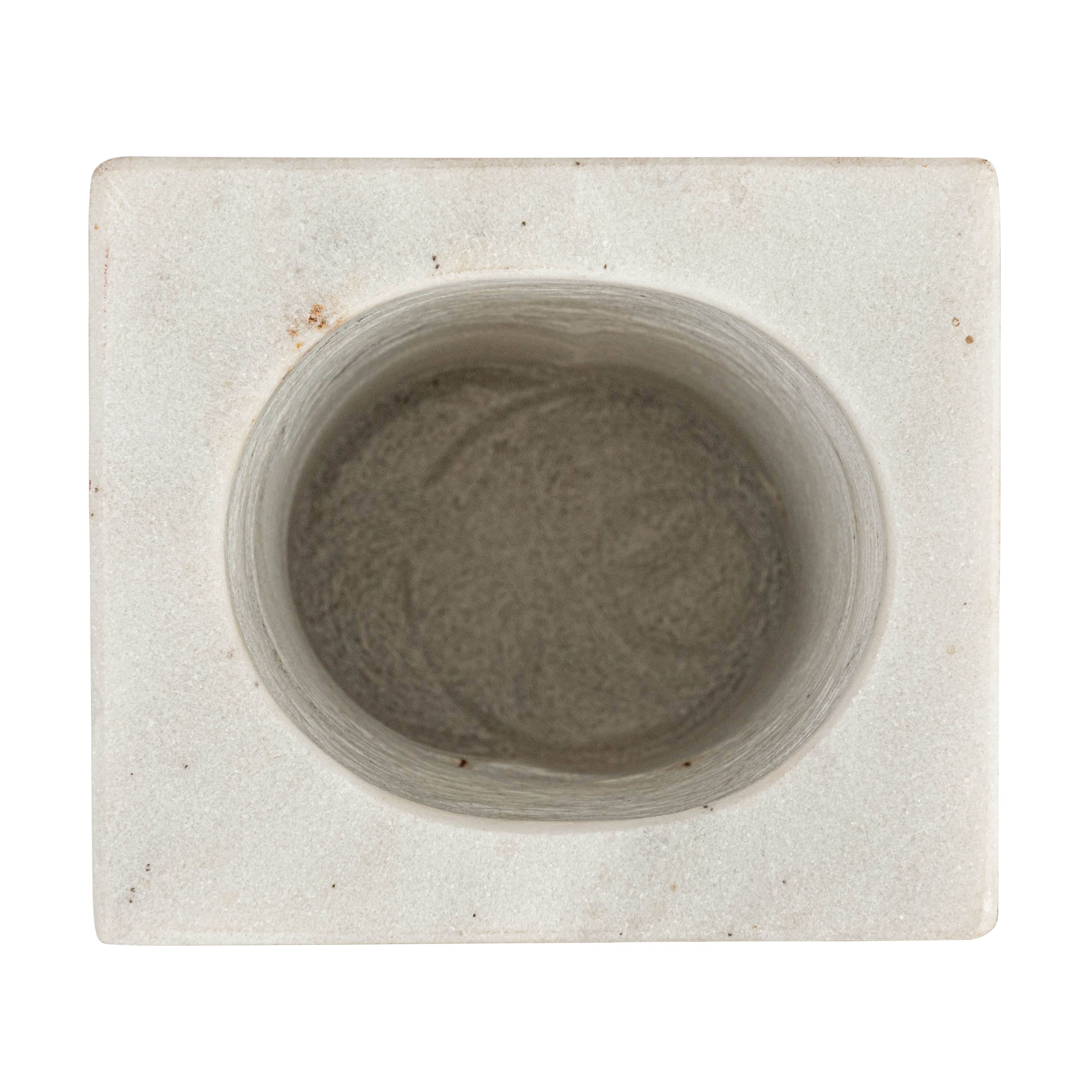 Hello Honey® 7" White Modern Marble Pillar & Taper Candle Holder Vase with Ball