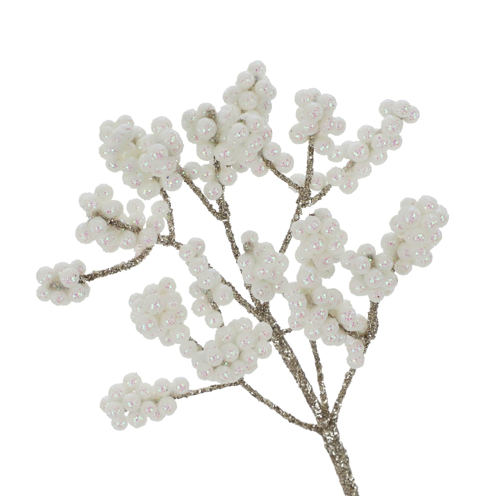 26&#x22; White Glitter Berry Cluster Stem by Ashland&#xAE;