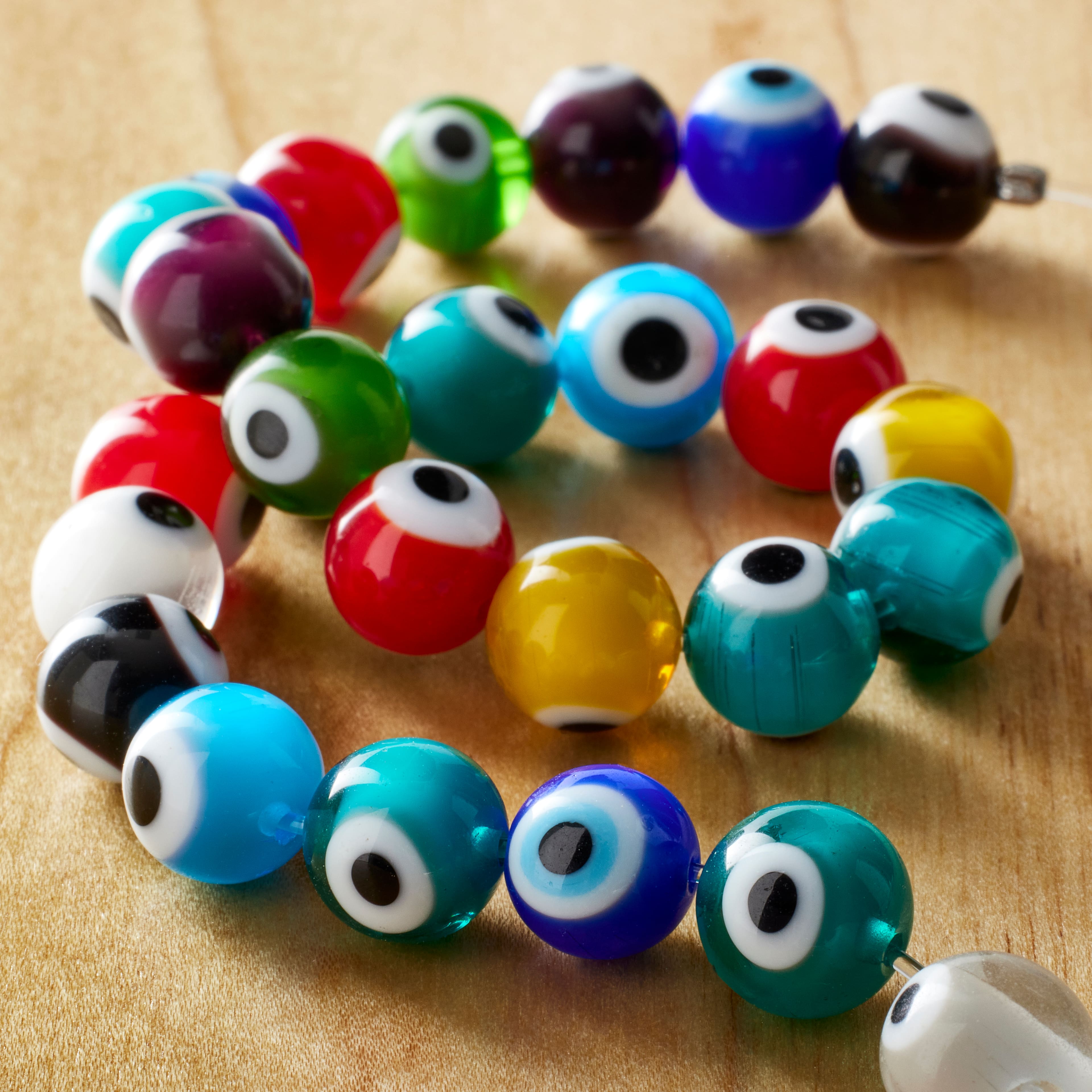 Multicolor Glass Eye Beads, 10mm by Bead Landing™