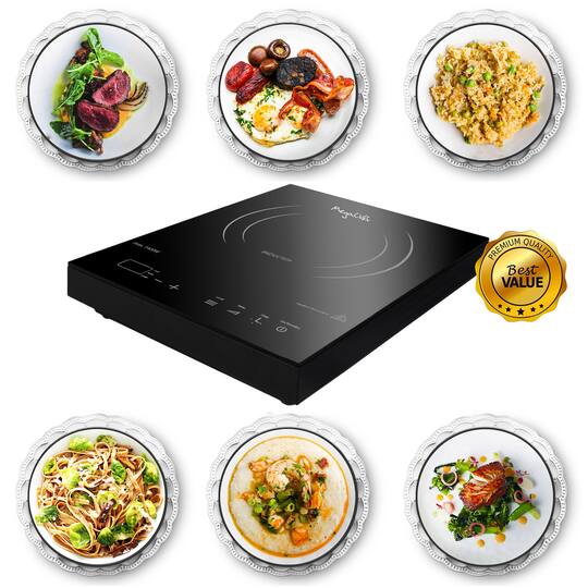 MegaChef Portable 1400W Single Induction Countertop Cooktop With ...