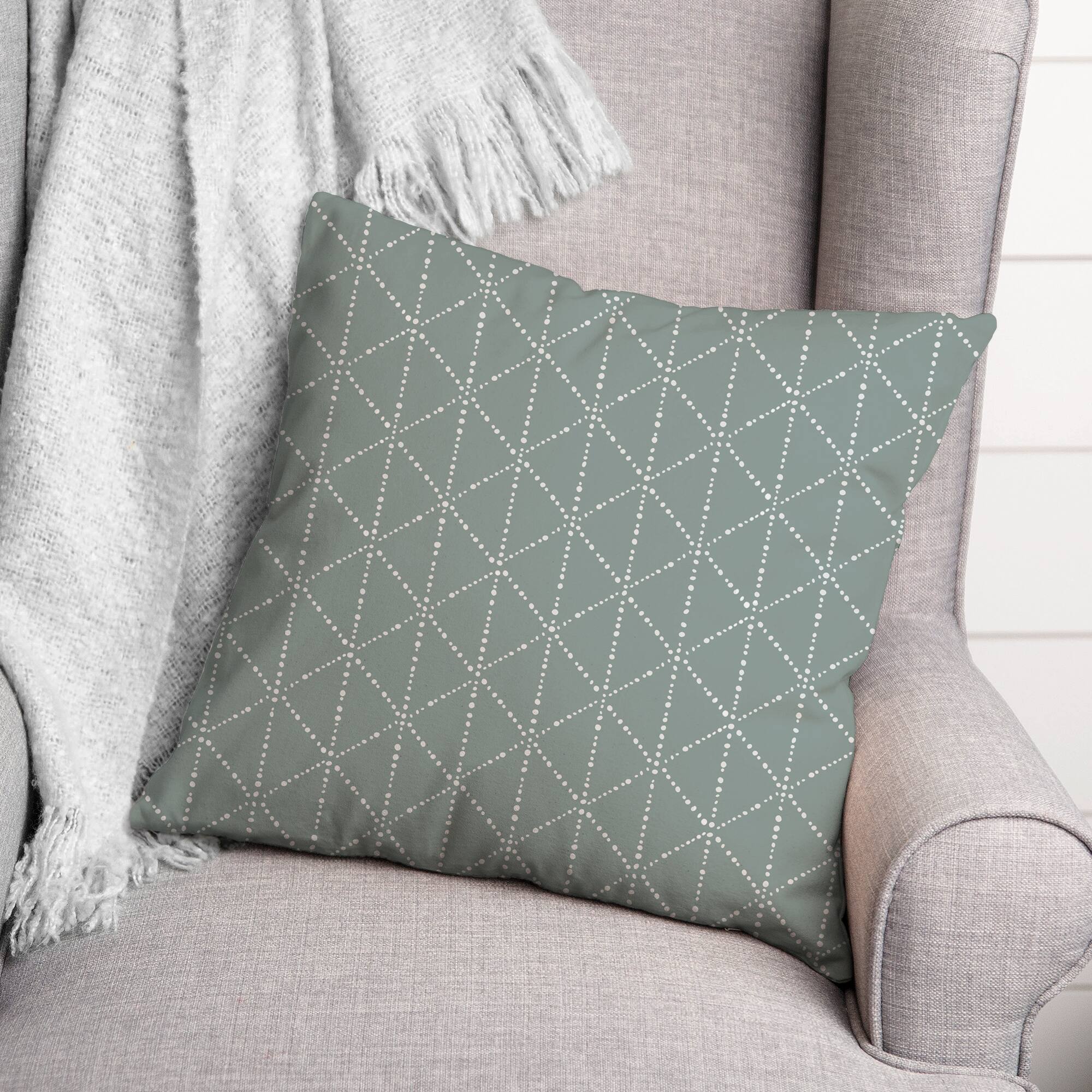 Teal Diamonds Throw Pillow