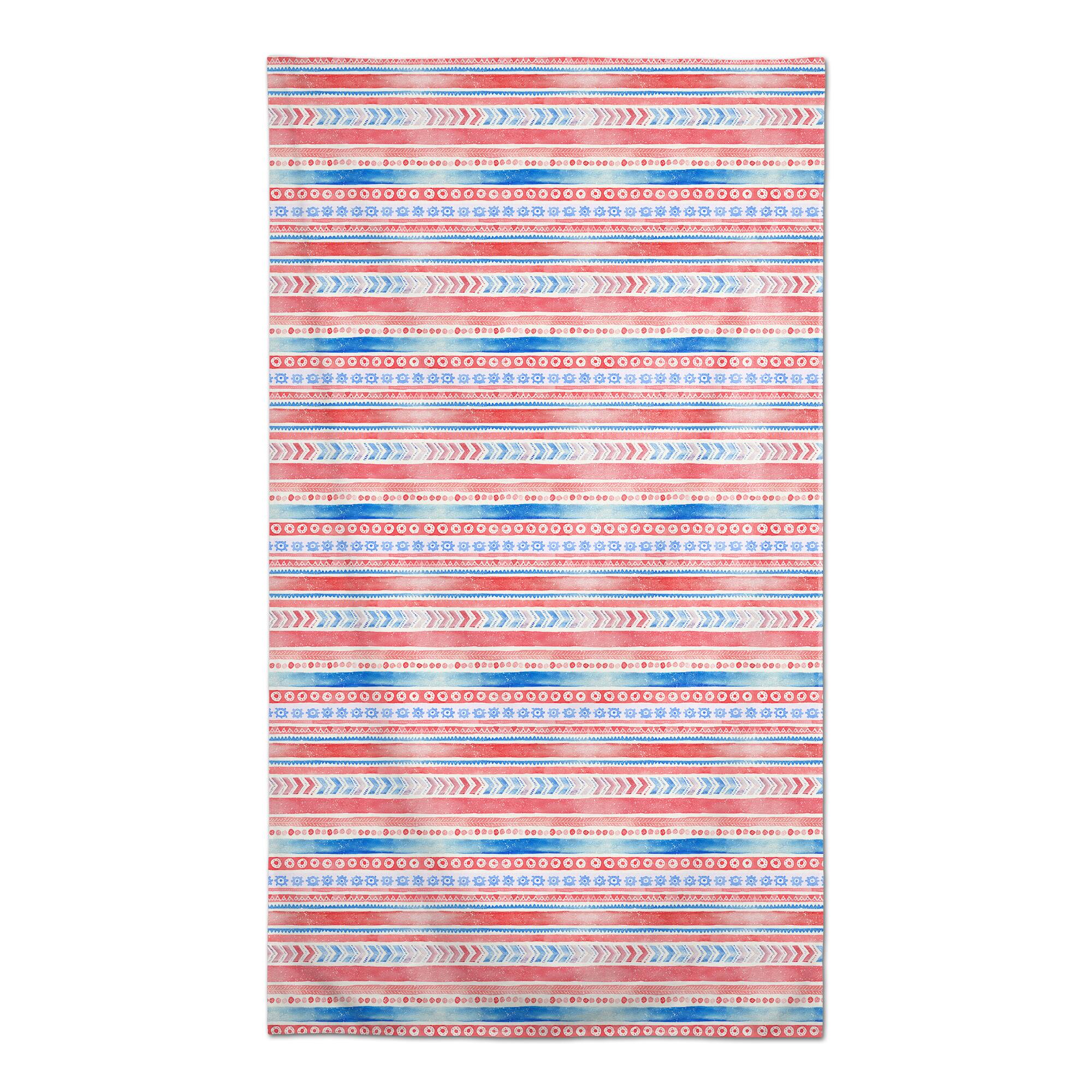 Patriotic Watercolor Folksy Pattern Tablecloth
