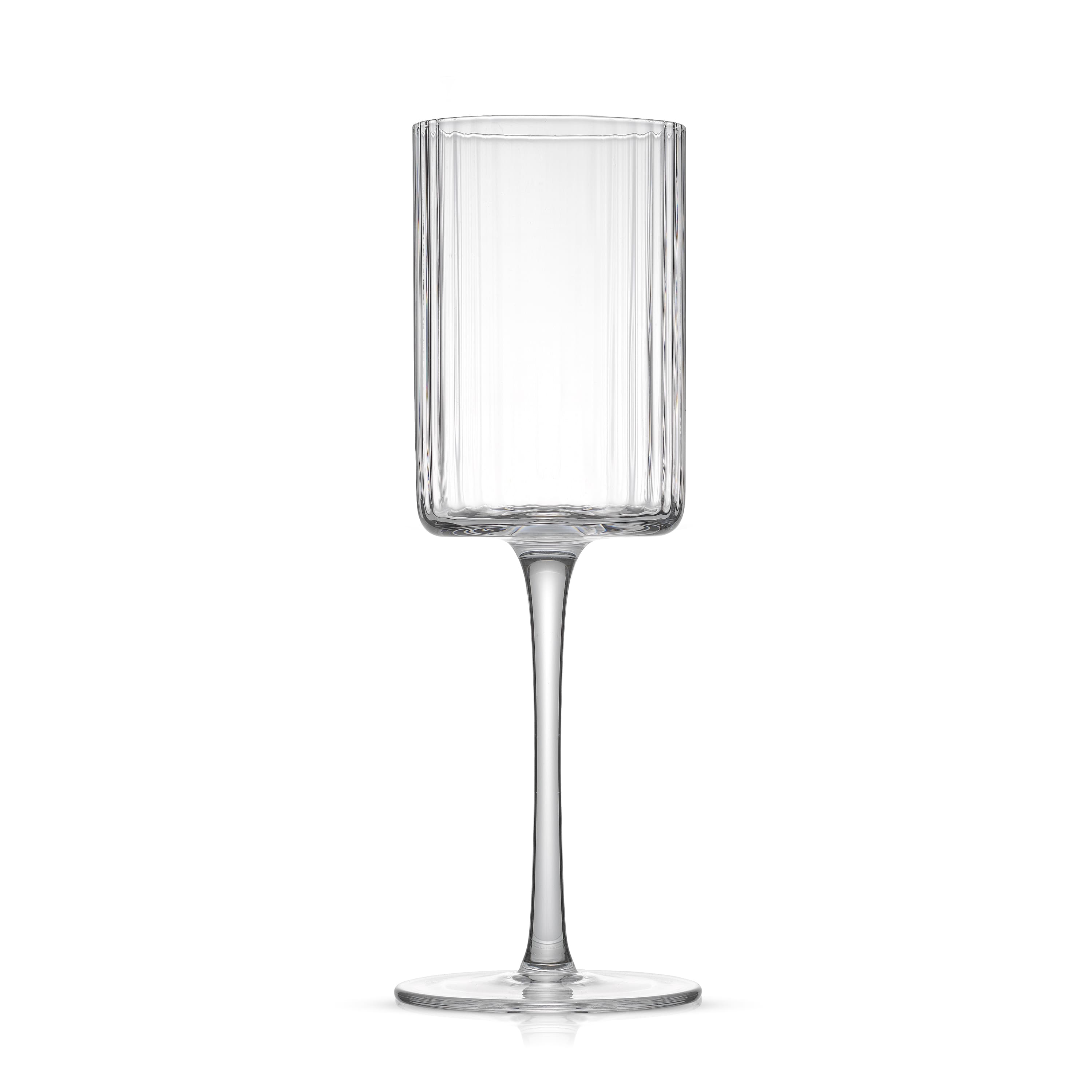 JoyJolt&#xAE; 11.5oz. Elle Fluted Cylinder White Wine Glasses, 2ct.
