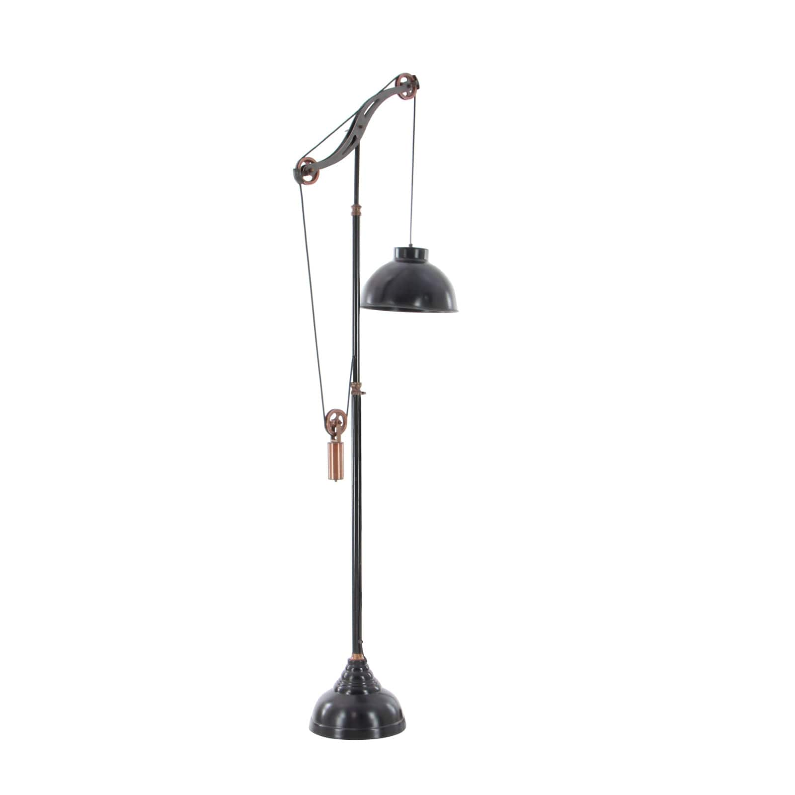 79&#x22; Black Metal Industrial Floor Lamp