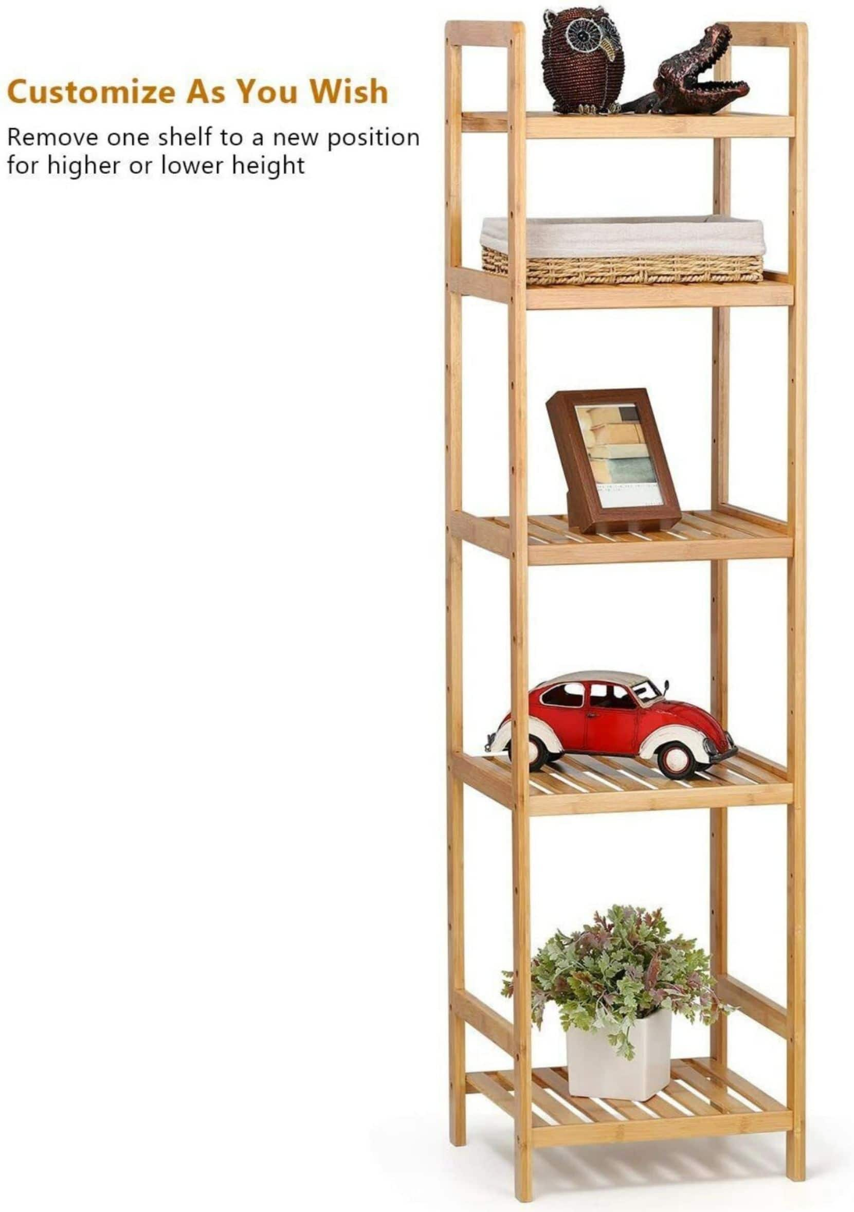 Bamboo 5-Tier Multifunctional Storage Rack