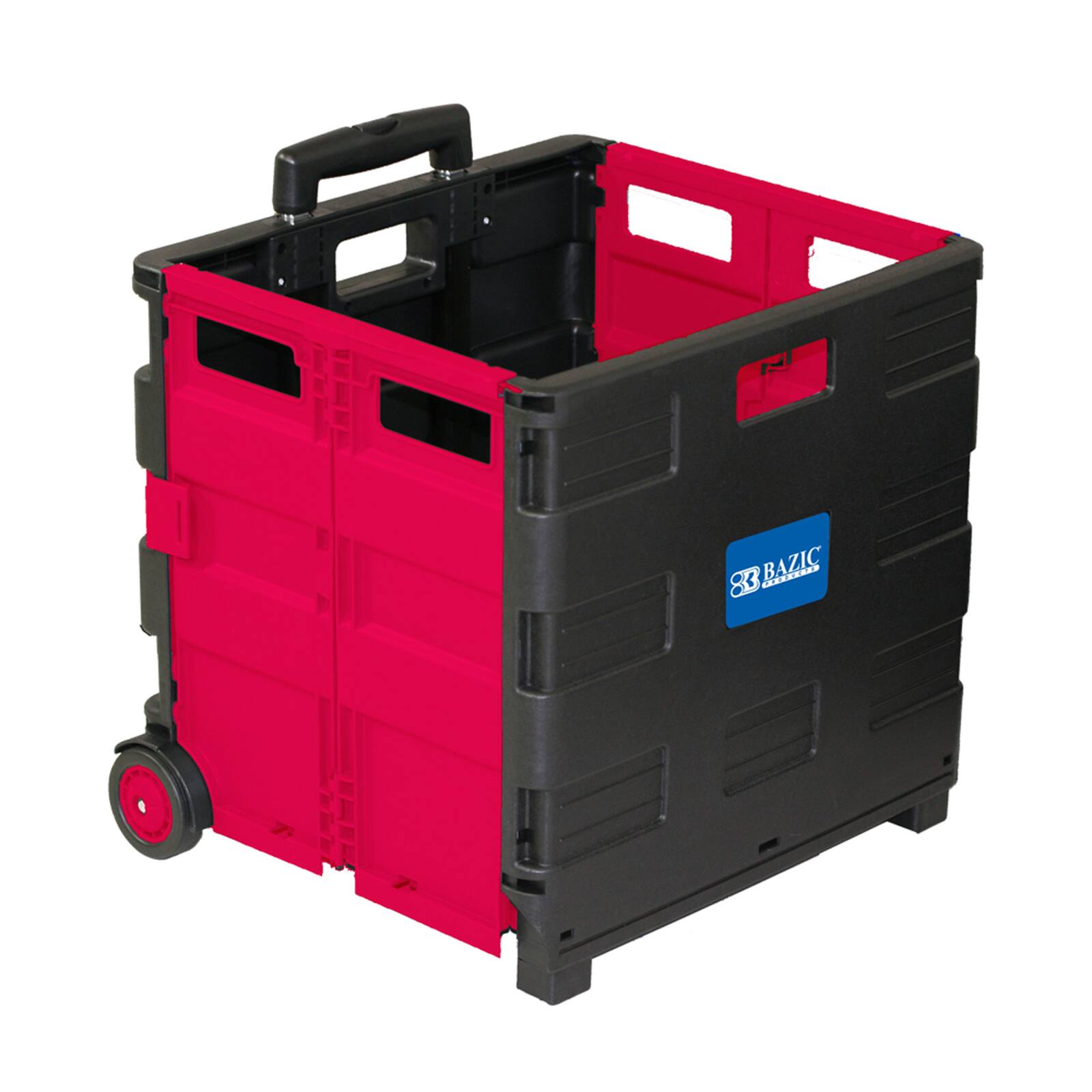BAZIC&#xAE; Folding Cart on Wheels with Lid Cover