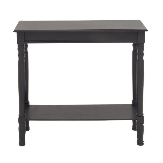 Black Traditional Wood Console Table, 32