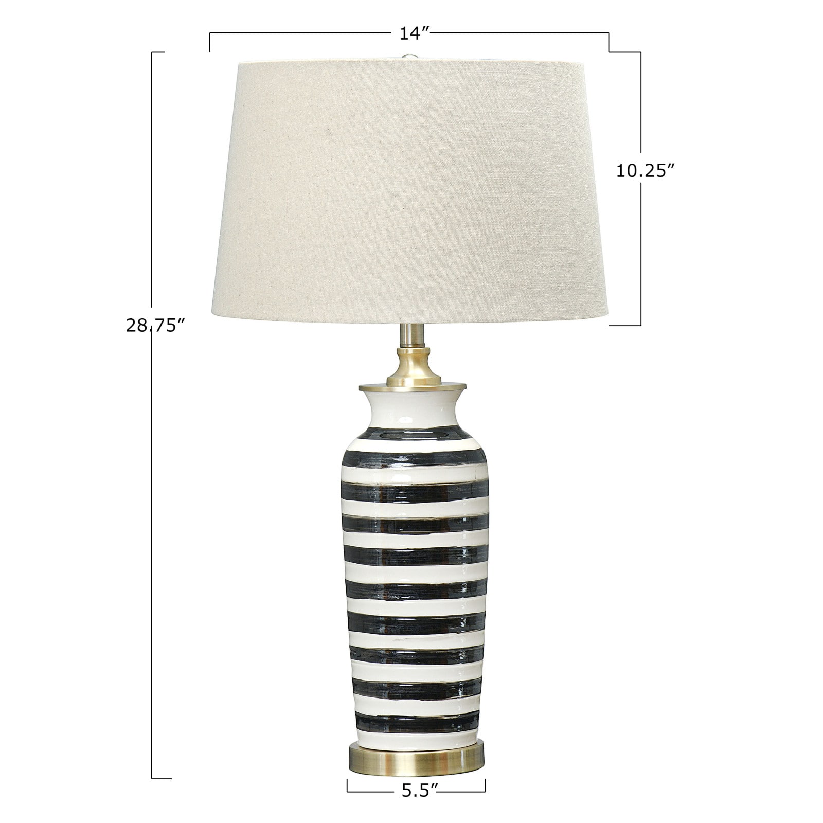 Hello Honey® Black & White Striped Ceramic Table Lamp