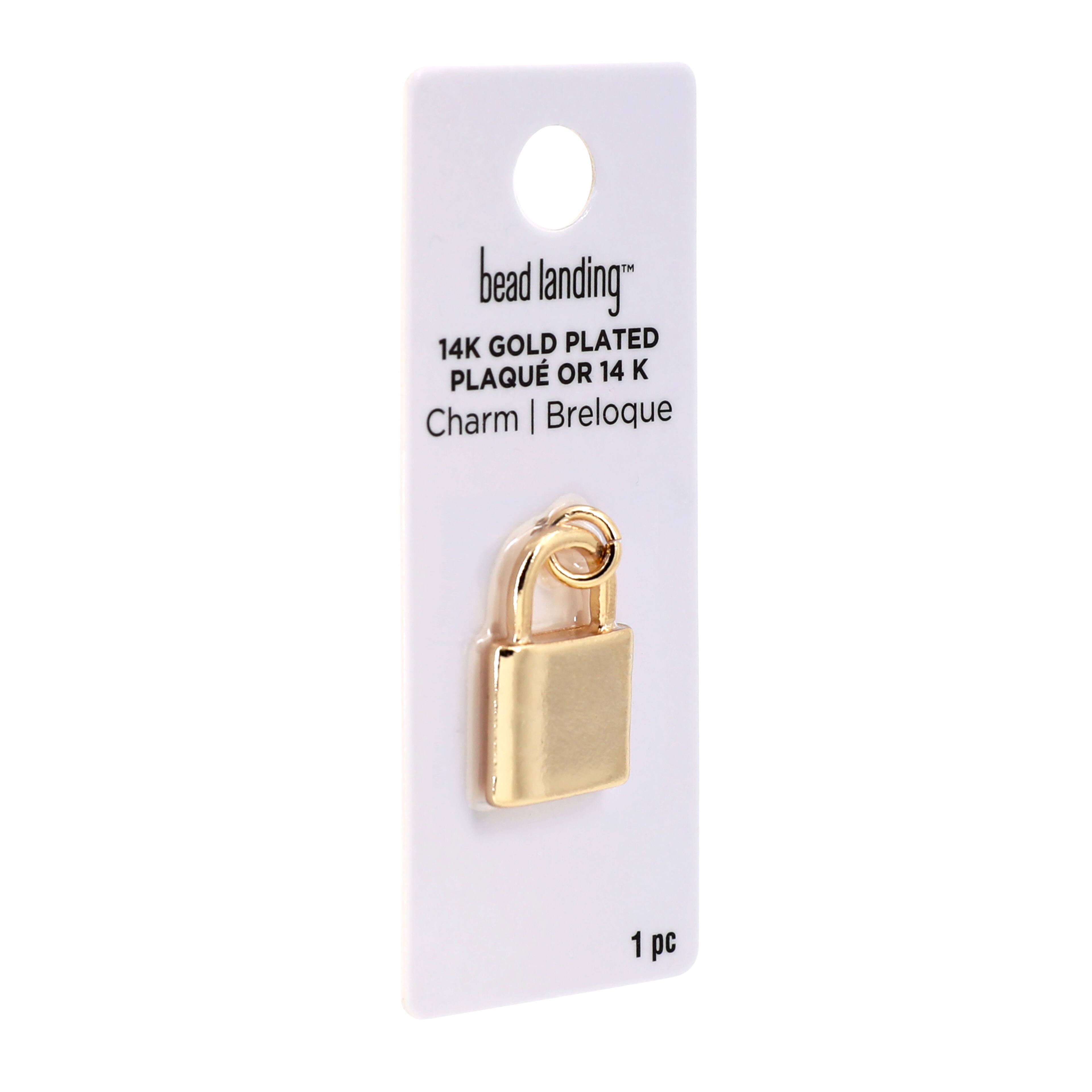 14K Gold Plated Lock Charm by Bead Landing&#x2122;