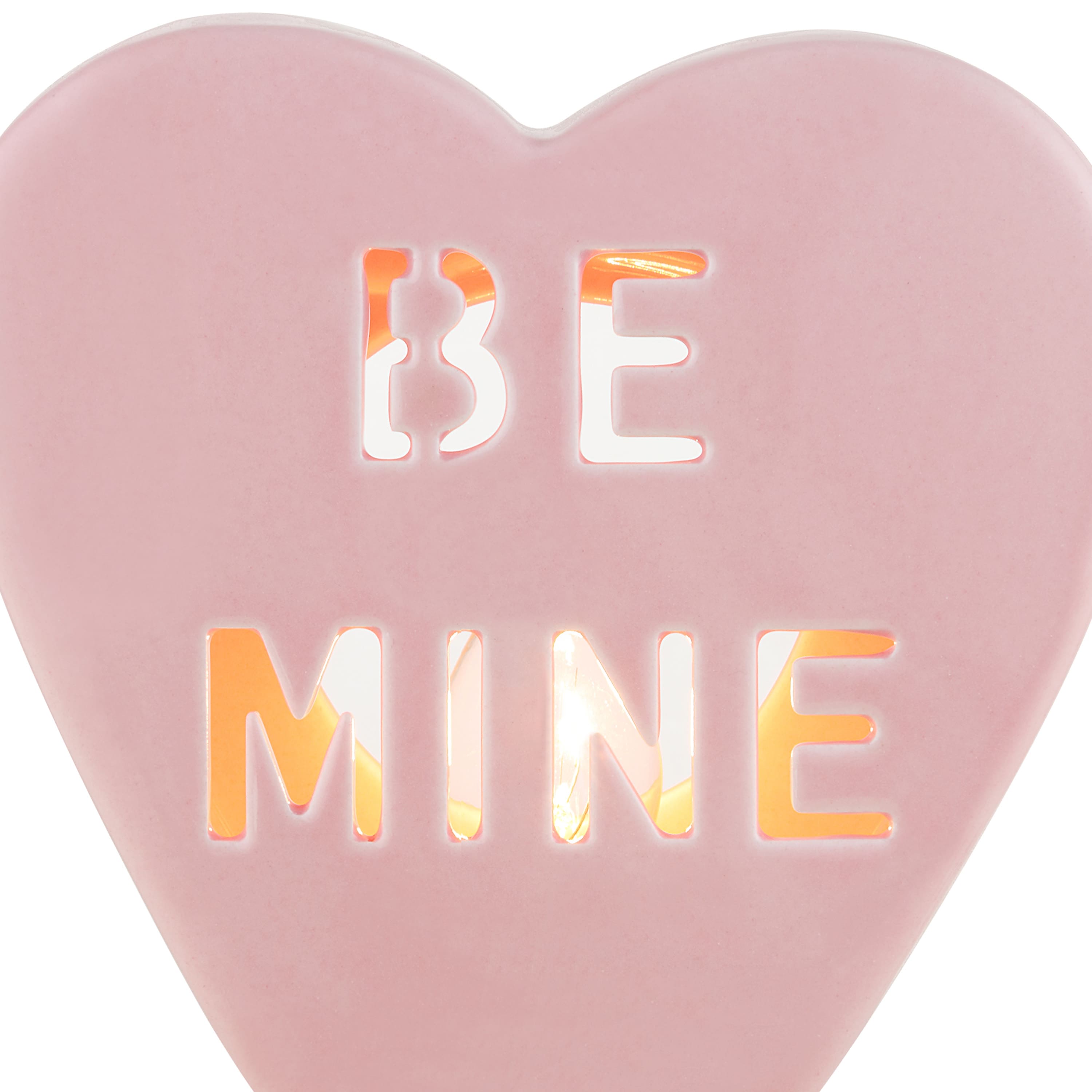 Miss Valentine  Pink Ceramic Candy Heart Be Mine Nightlight