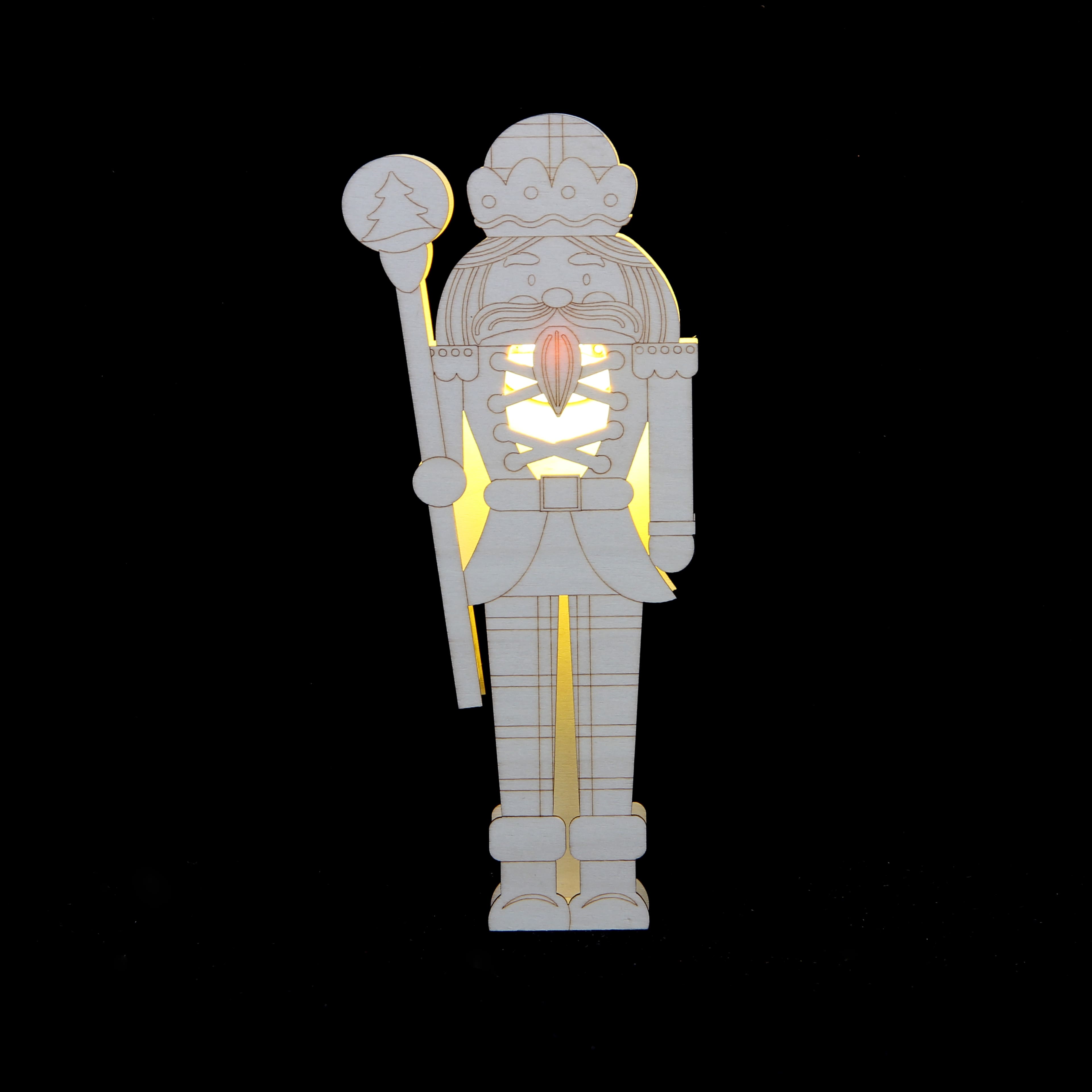 8.75&#x22; DIY Nutcracker LED Wood D&#xE9;cor by Make Market&#xAE;
