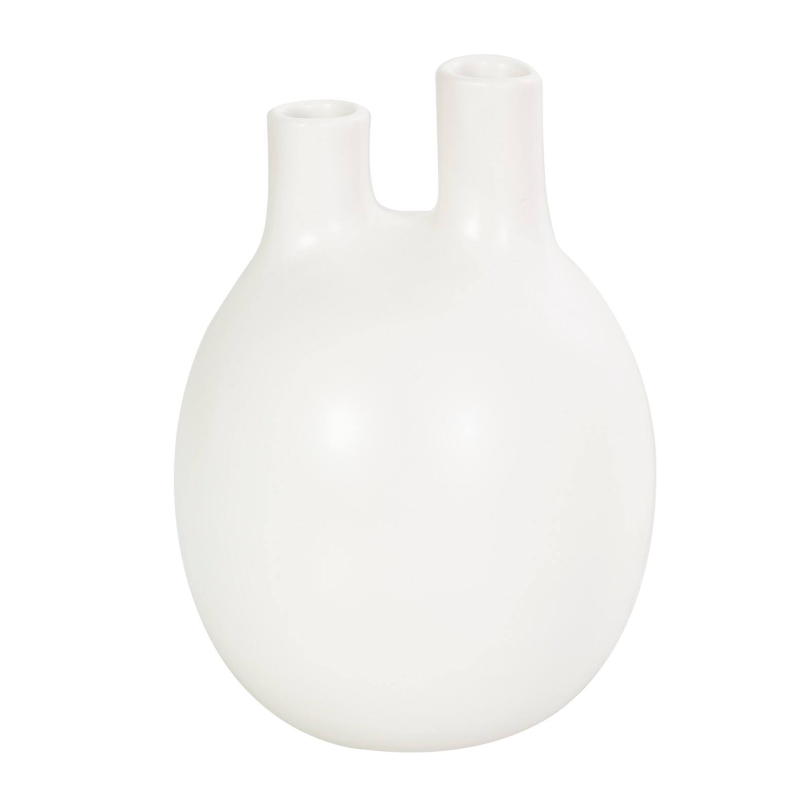 CosmoLiving by Cosmopolitan White Ceramic Round Bud Vase Set with Multiple Openings