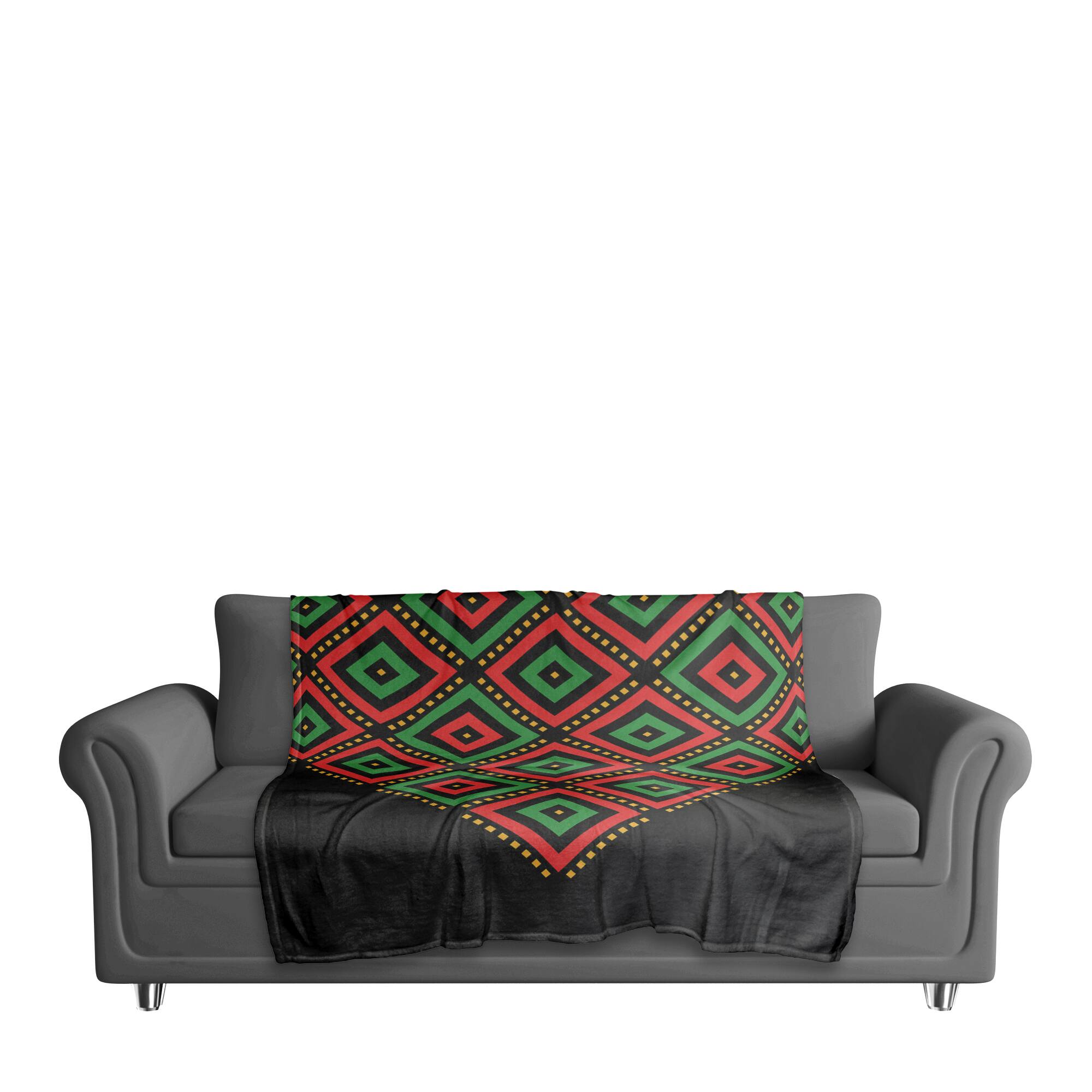 Diamond Kwanzaa Pattern Coral Fleece Blanket