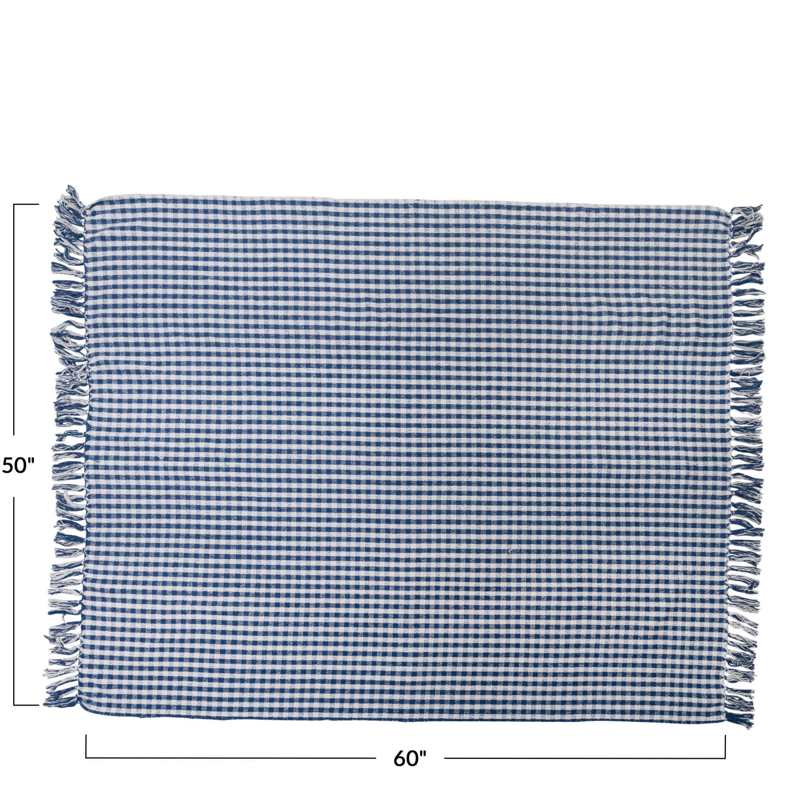 Hello Honey® Gingham Woven Recycled Cotton Blend Throw Blanket with Fringe