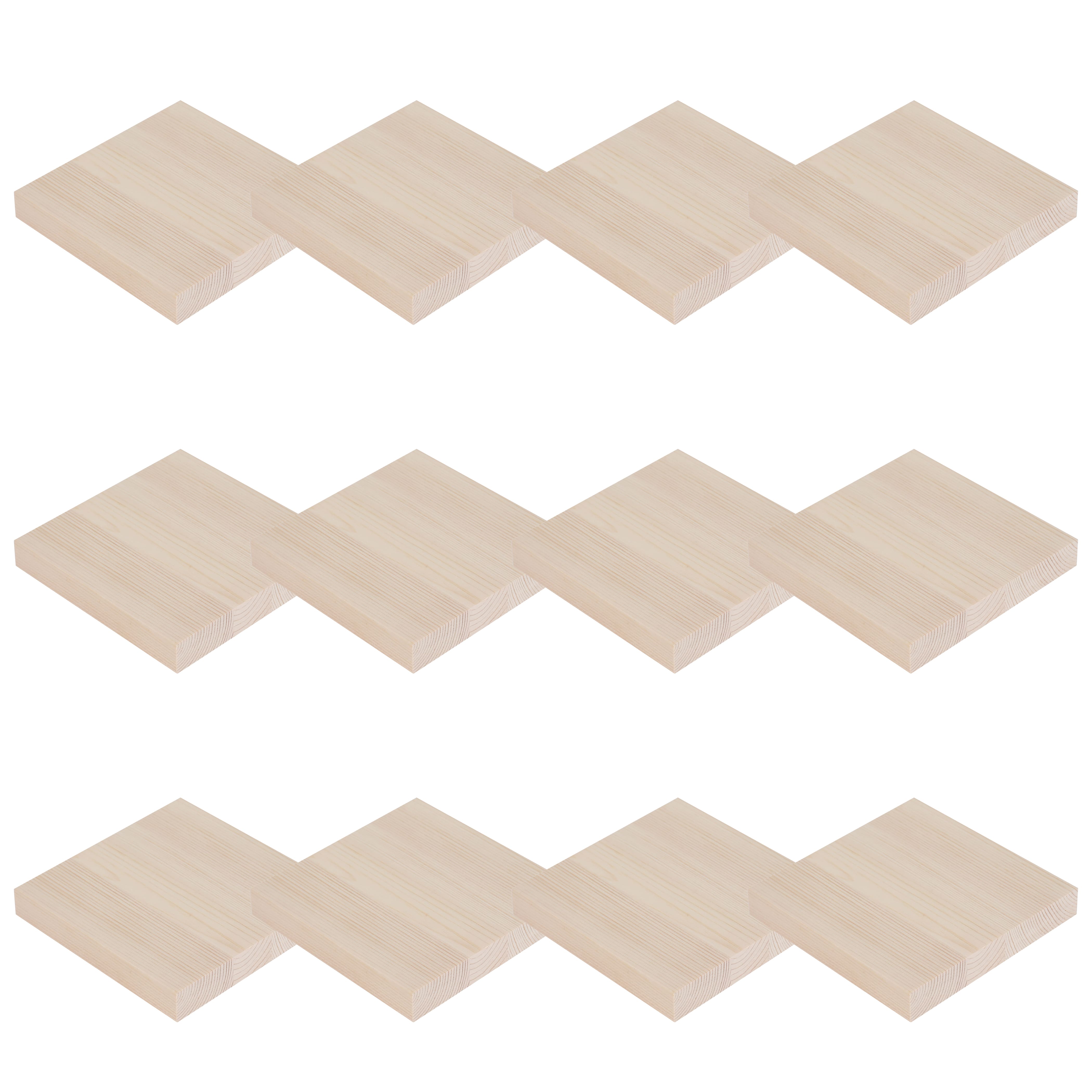 12 Pack: 5" Square Pinewood Plaque by Make Market®