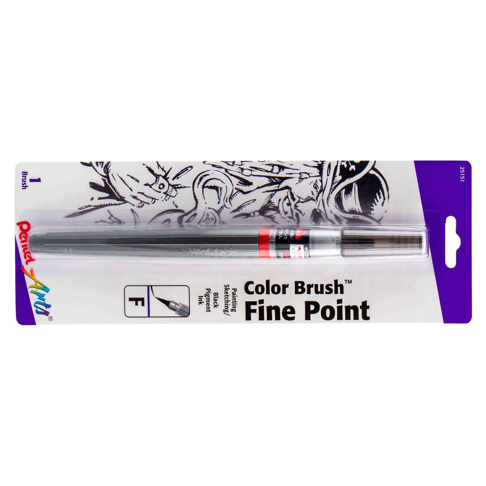 Pentel Arts® Color Brush™ Black Pigment Ink Pen