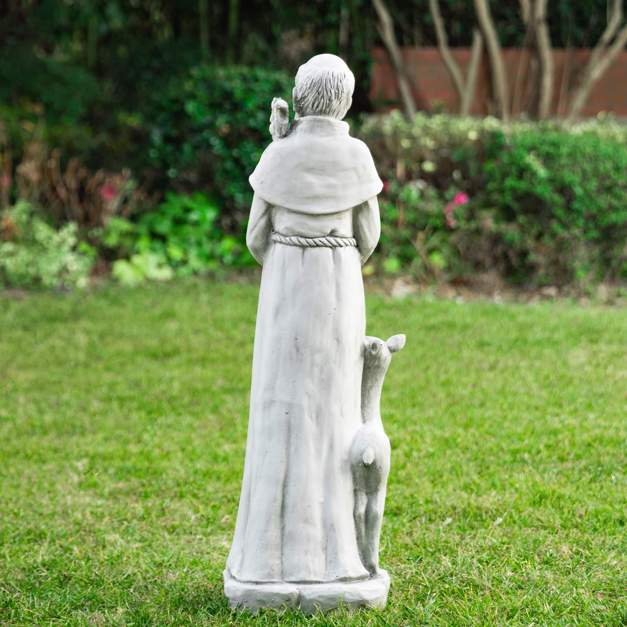 Glitzhome&#xAE; 36&#x22; St. Francis Bird Feeder Garden Statue