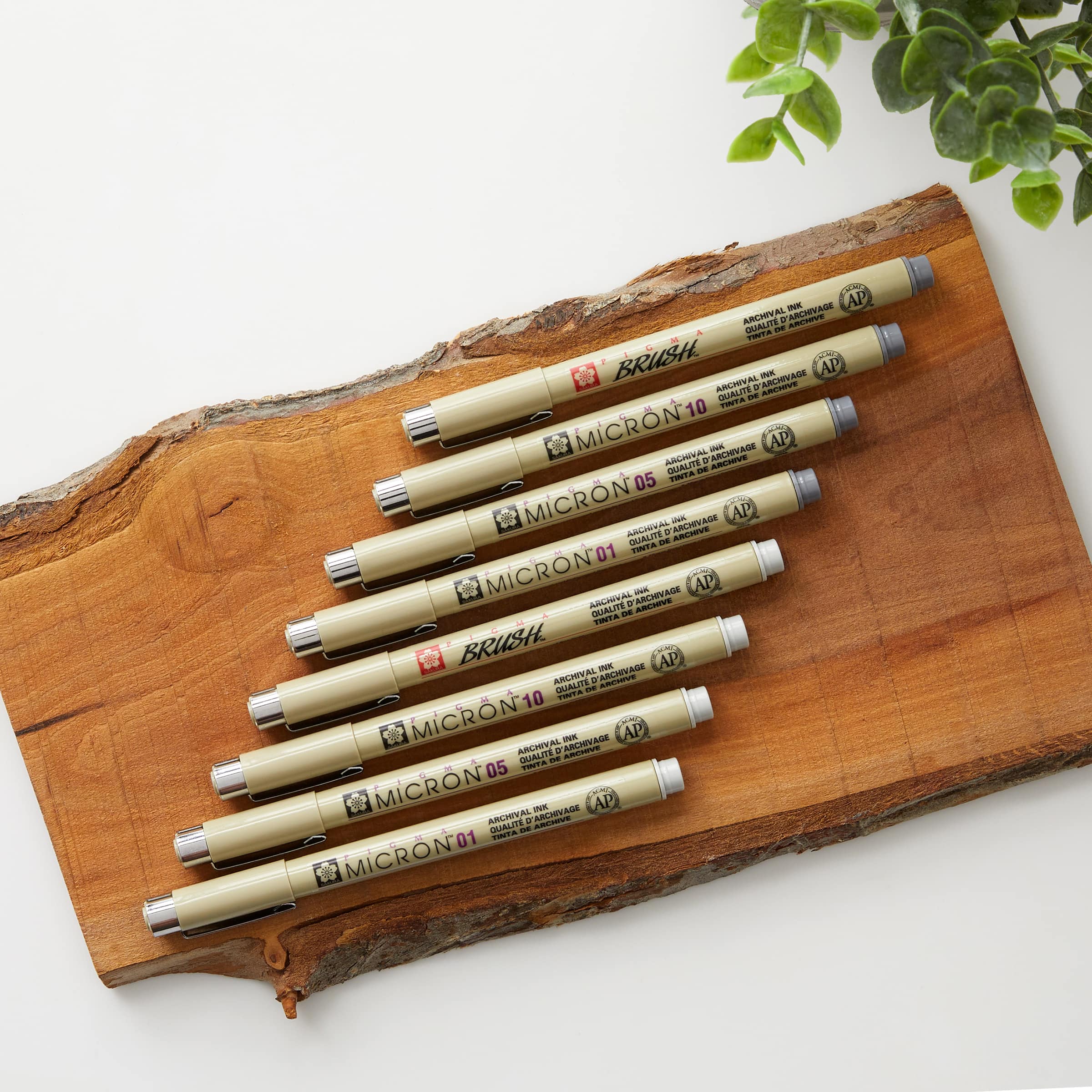 6 Packs: 8 ct. (48 total) Micron® Brush™ Gray Pens