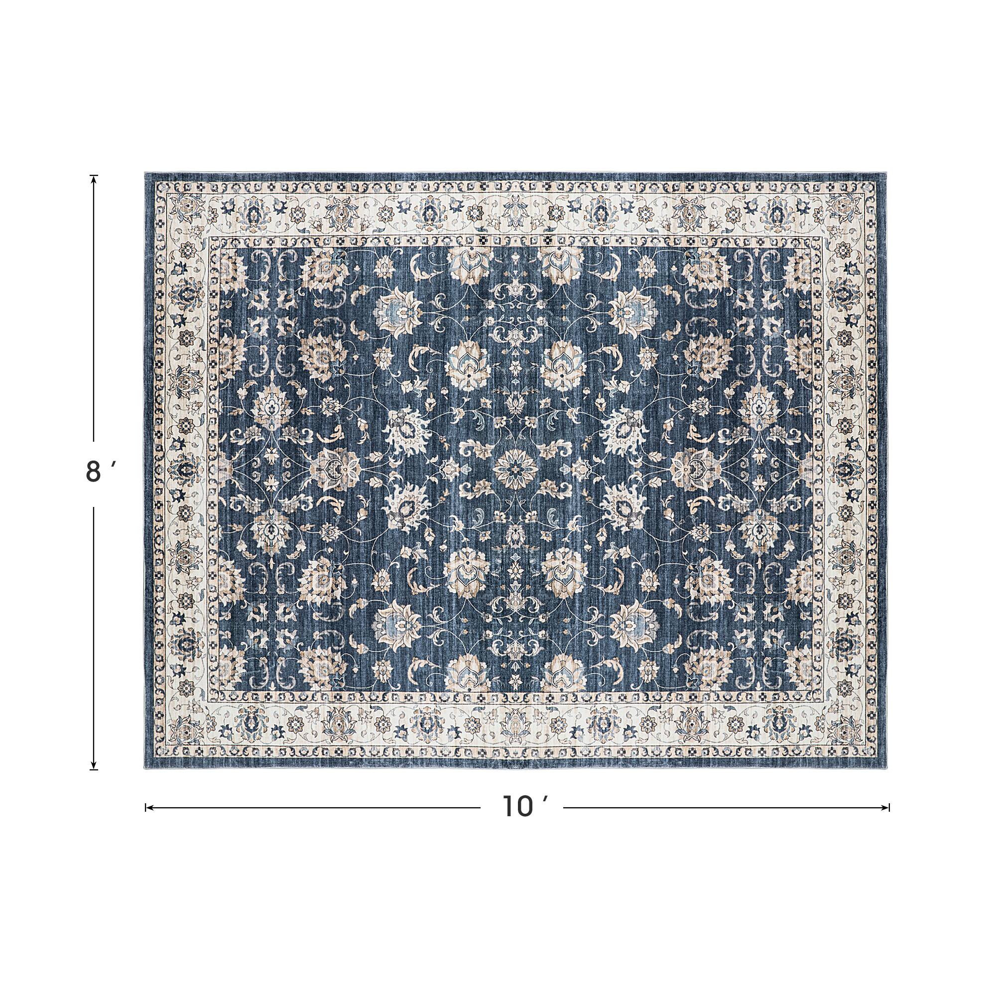 Glitzhome&#xAE; Blue &#x26; Ivory Oriental Area Rug