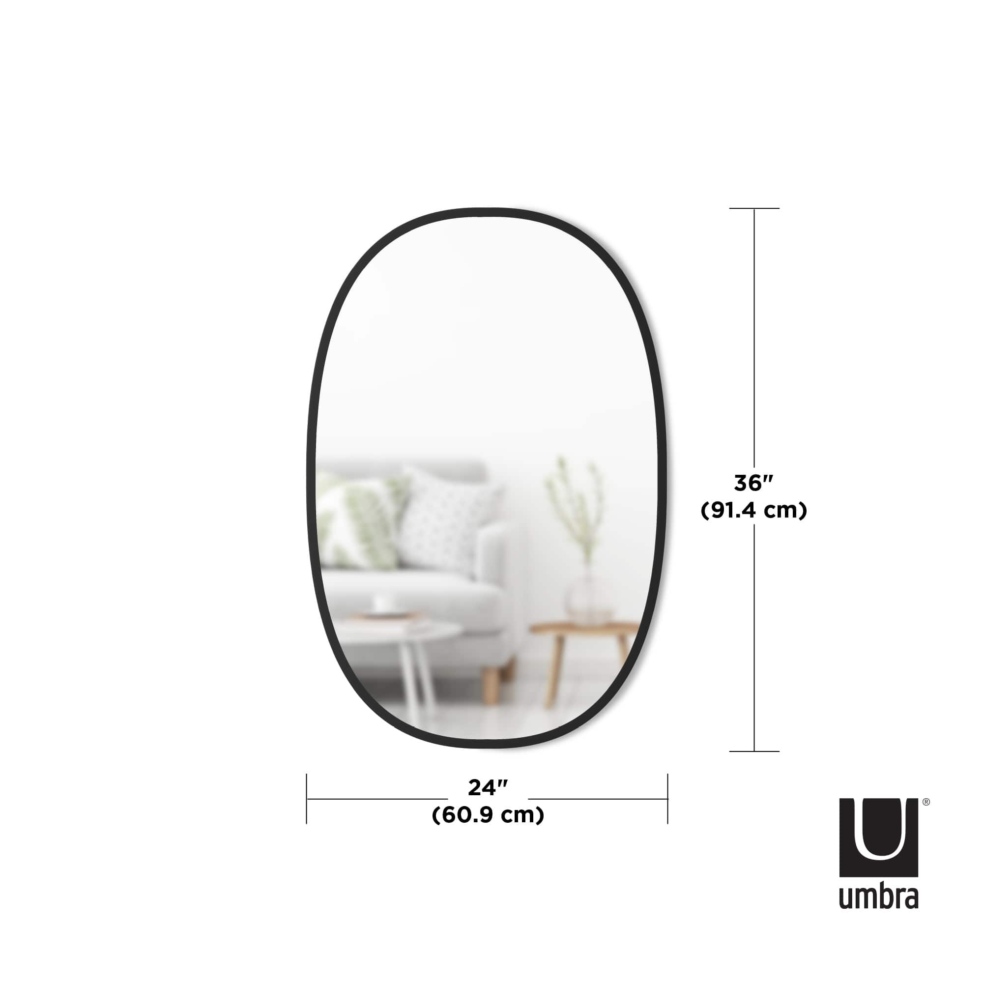 Umbra 36&#x22; Black Hub Oval Wall Mirror