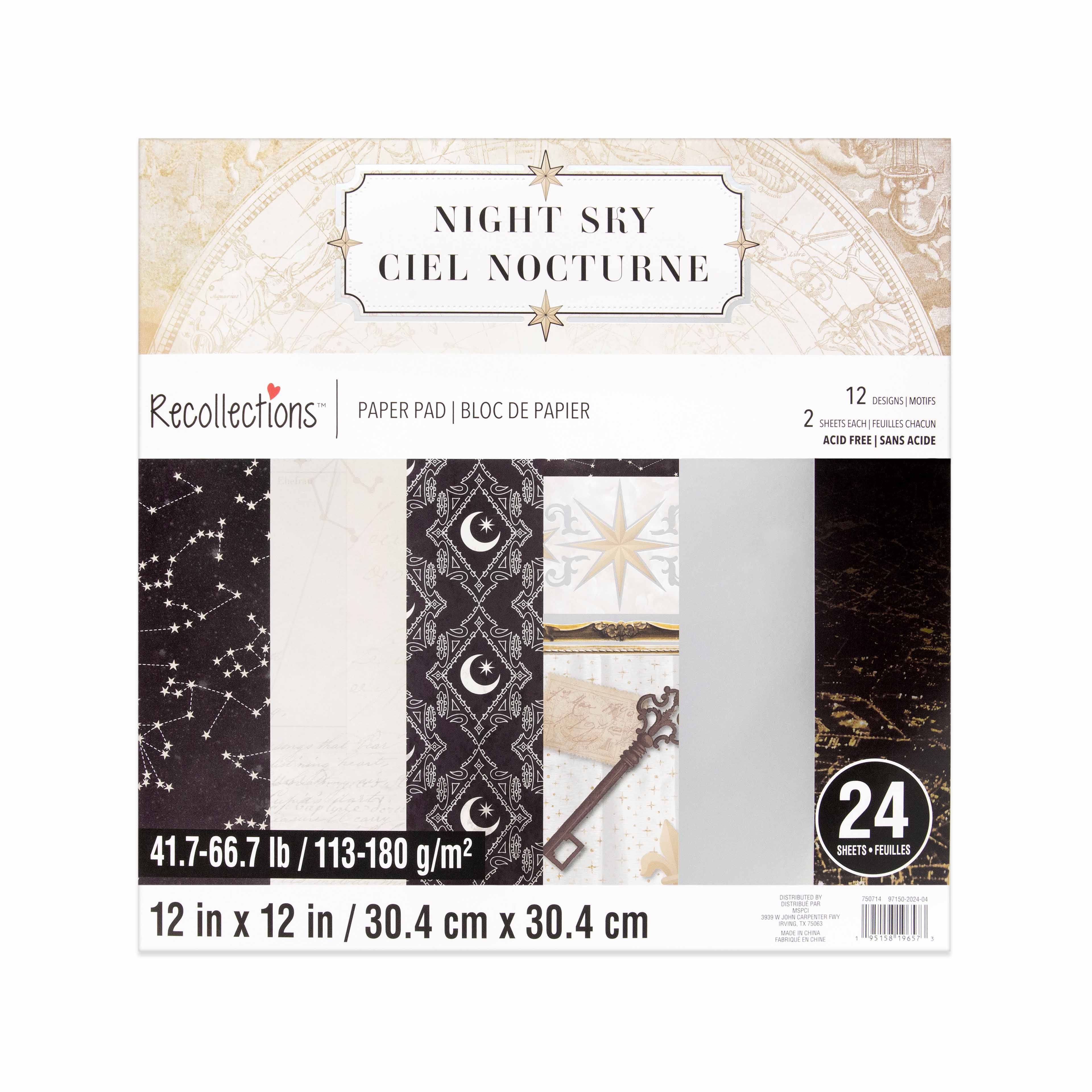 12&#x22; x 12&#x22; Night Sky Paper Pad by Recollections&#x2122;, 24 Sheets