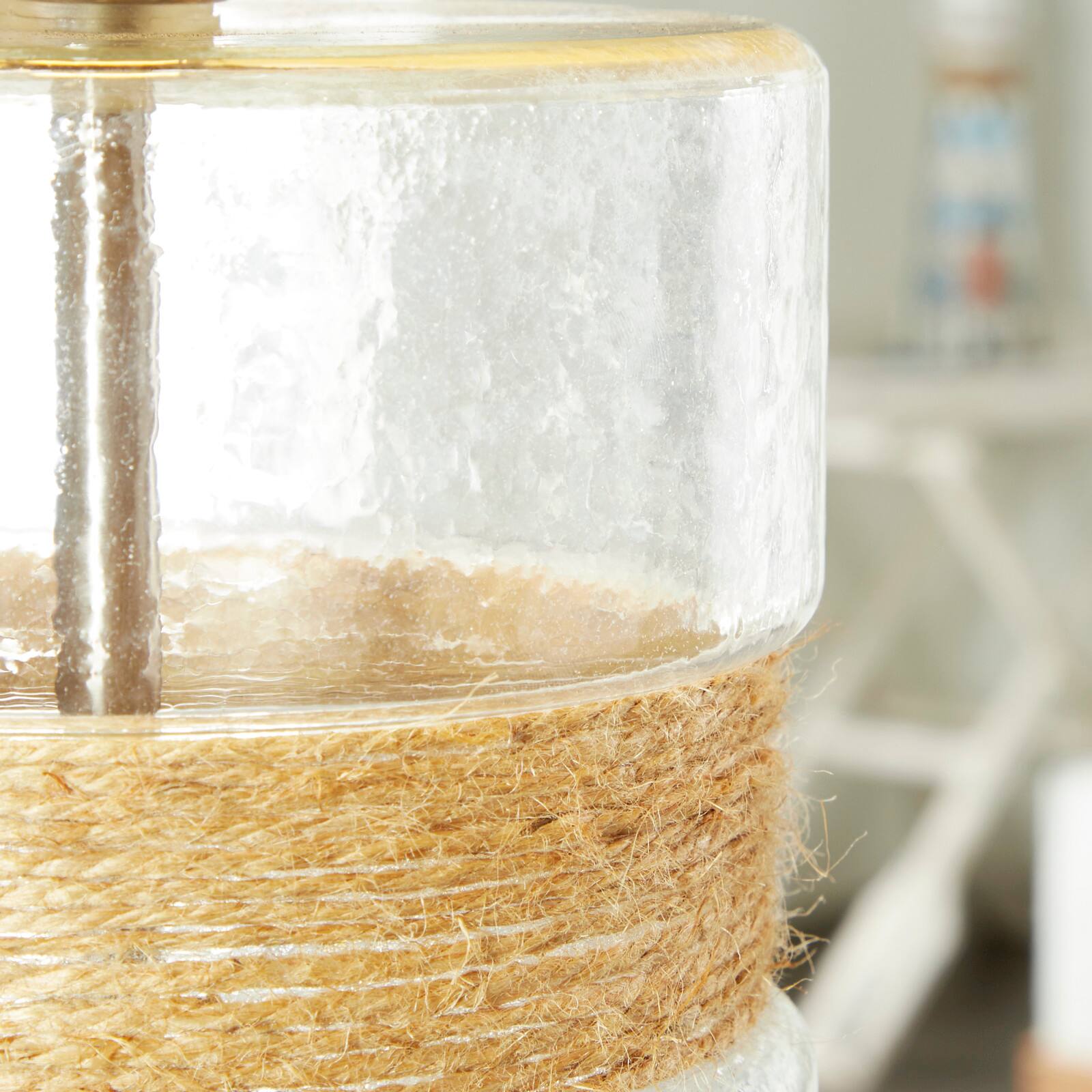 Set of 2 Silver Glass Rustic Table Lamp, 31&#x22;