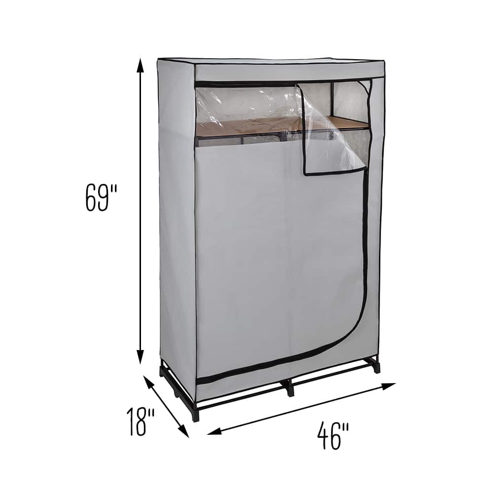 Honey Can Do 46'' Gray Portable Wardrobe Closet