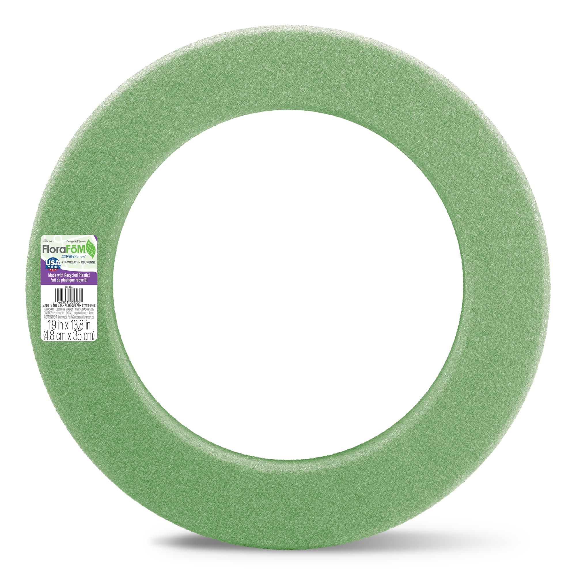 FloraCraft&#xAE; FloraF&#x14D;M&#xAE; 13.75&#x22; Green Foam Wreath