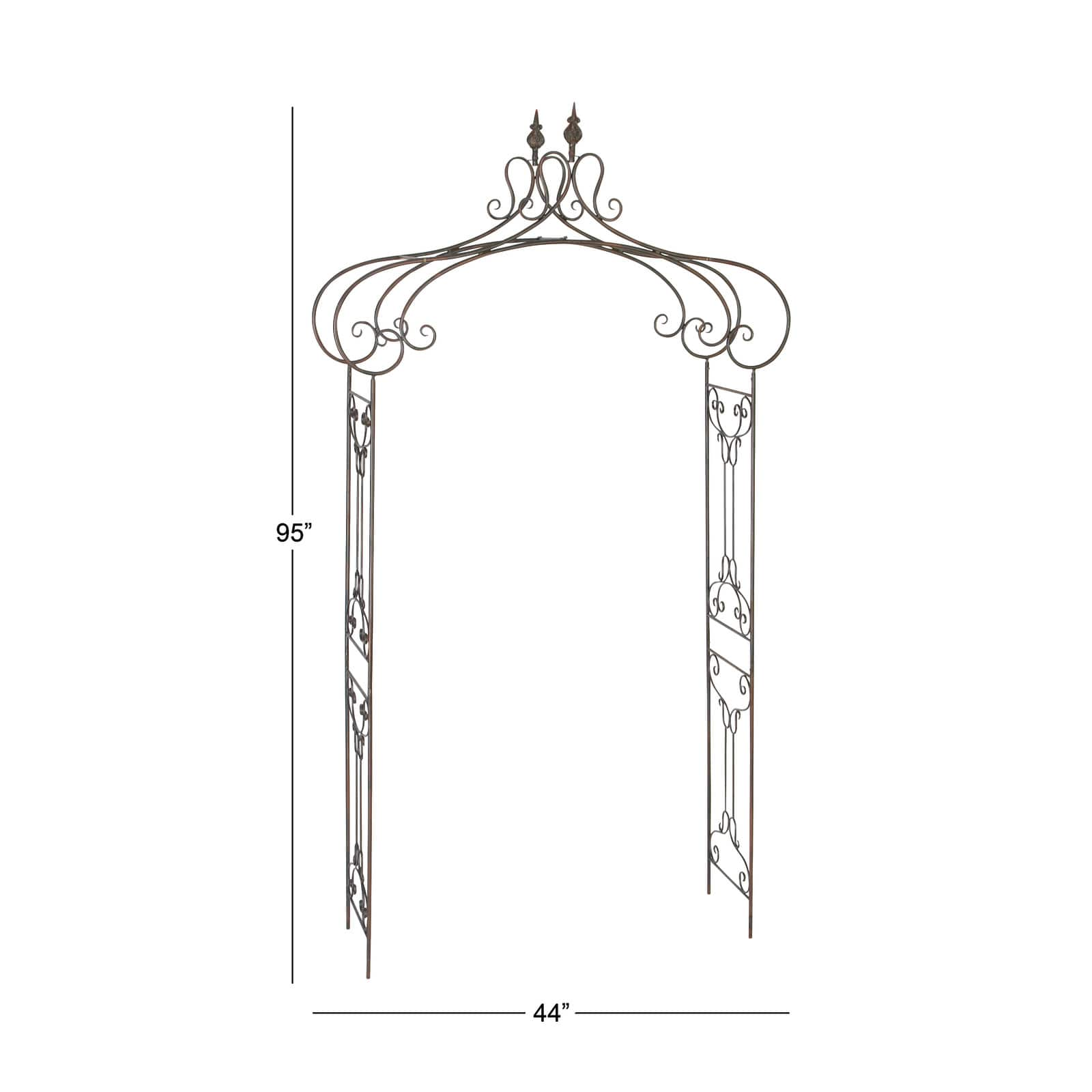 8ft. Black Iron Traditional Garden Archway Arbor