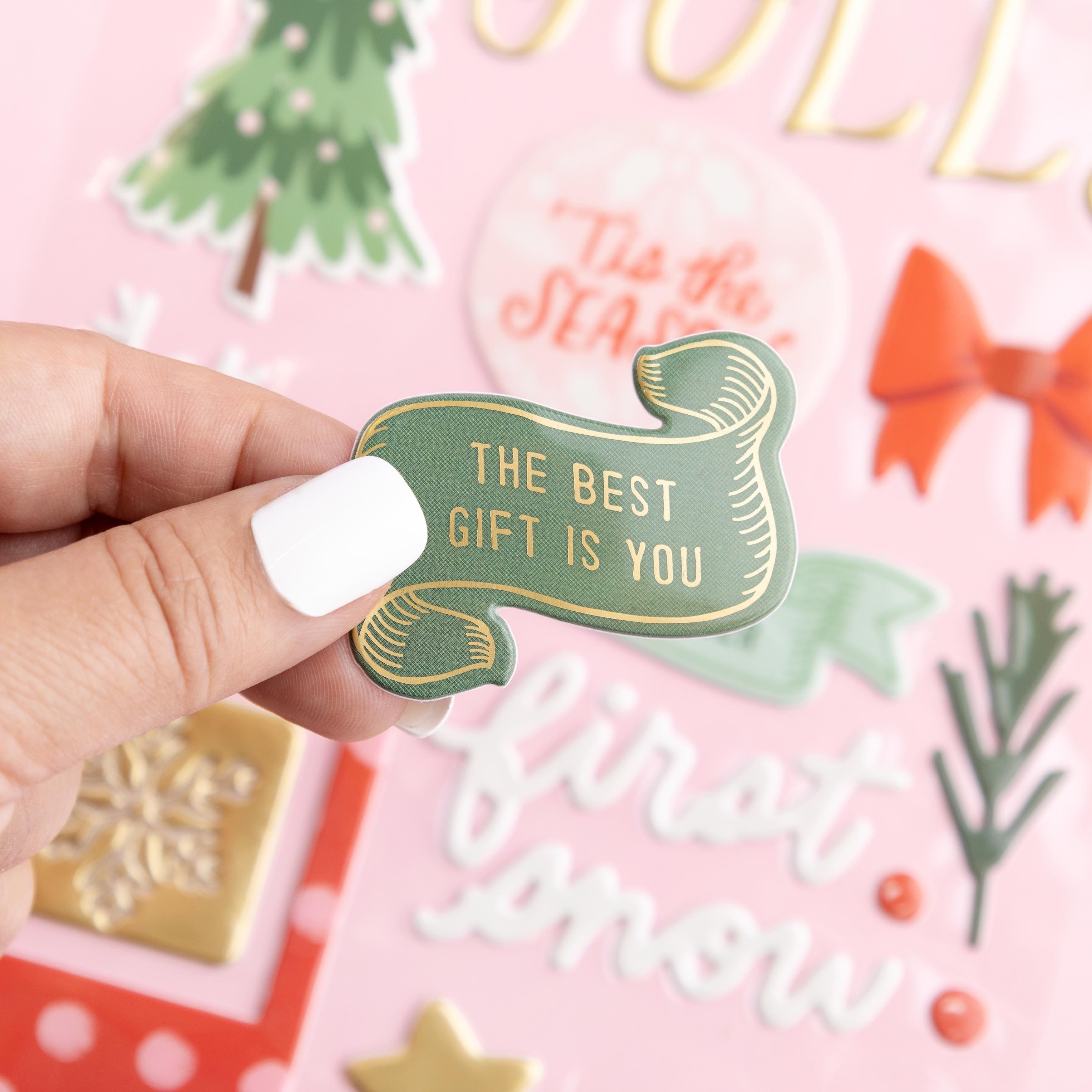 Mittens &#x26; Mistletoe Thickers&#x2122; All is Bright Phrase Stickers