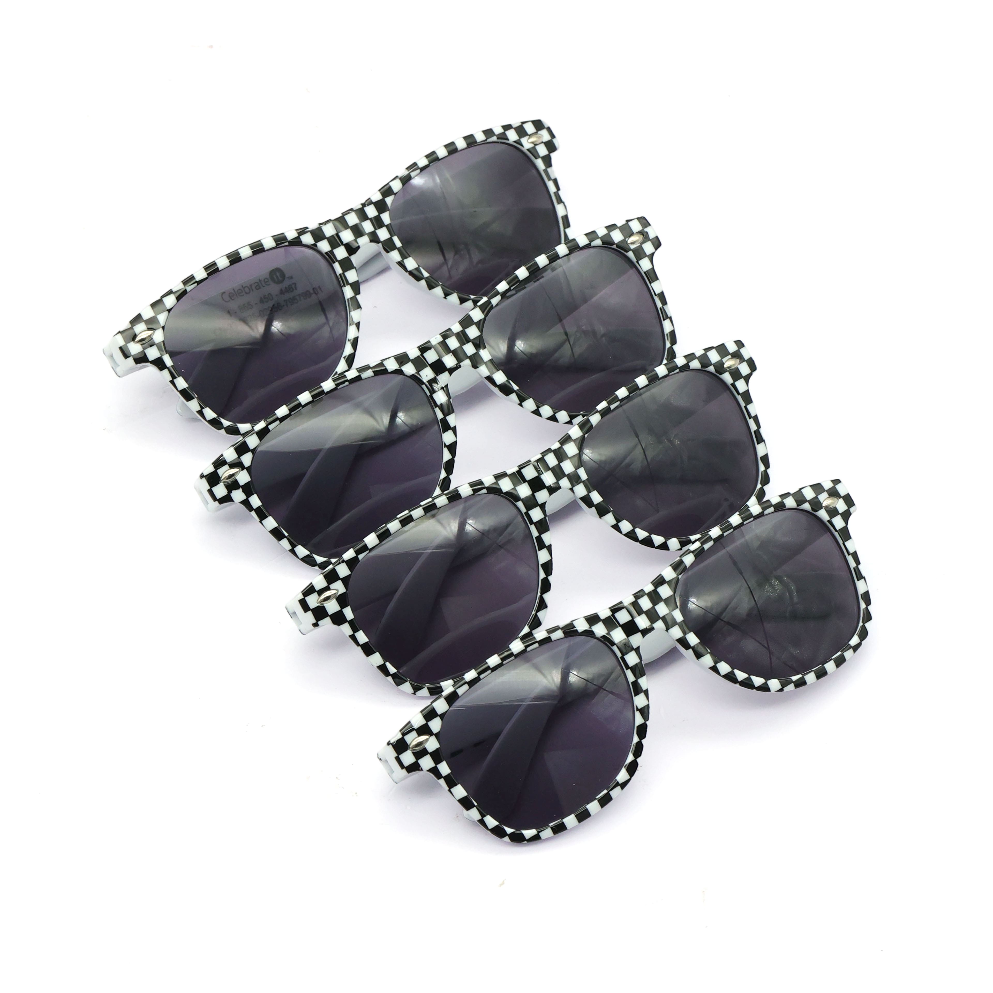 Black &#x26; White Checker Sunglasses, 4ct. by Celebrate It&#x2122;