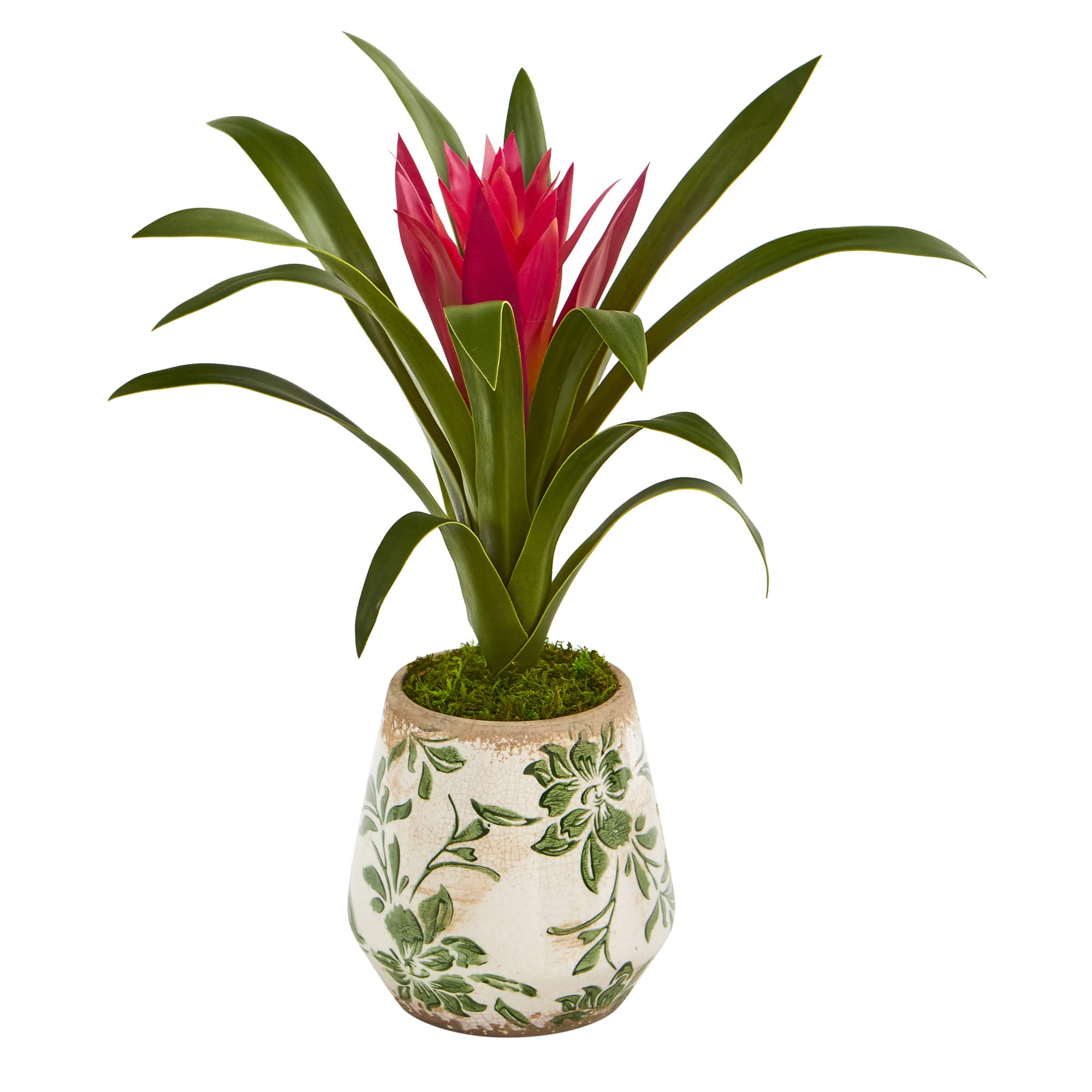 15" Pink Ginger Artificial Plant in Floral Vase