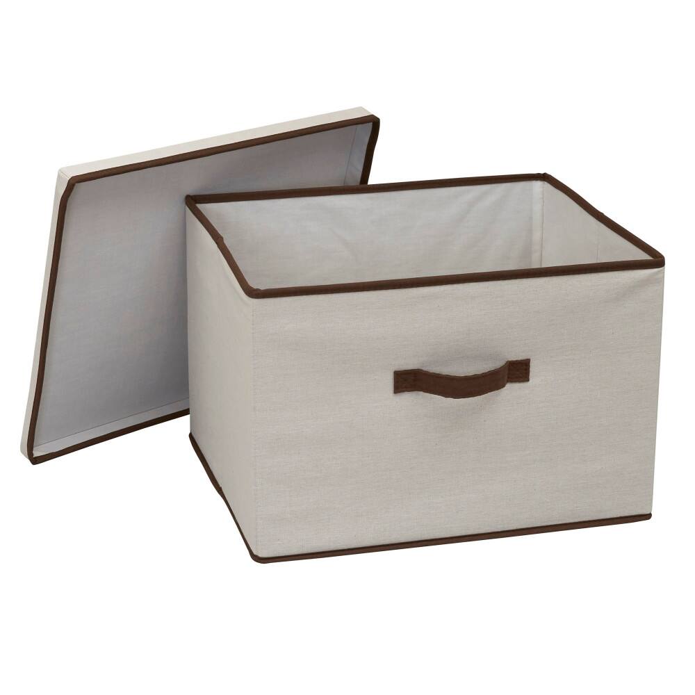 Household Essentials Canvas Storage Box with Lid