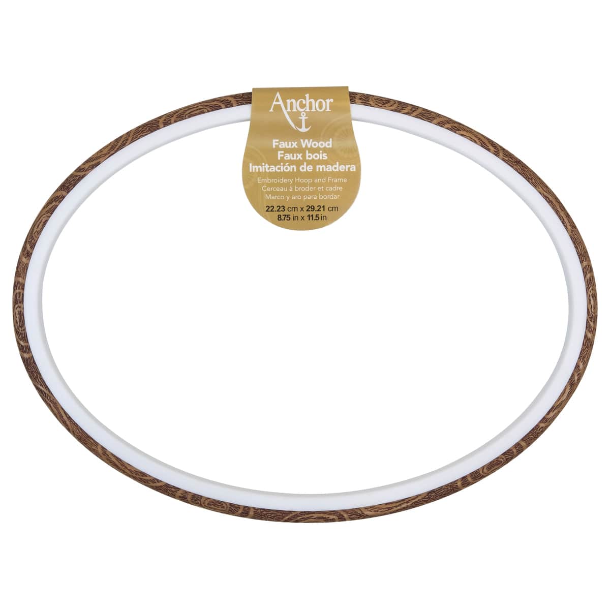 Anchor&#xAE; 11.5&#x22; Faux Wood Oval Embroidery Hoop &#x26; Frame